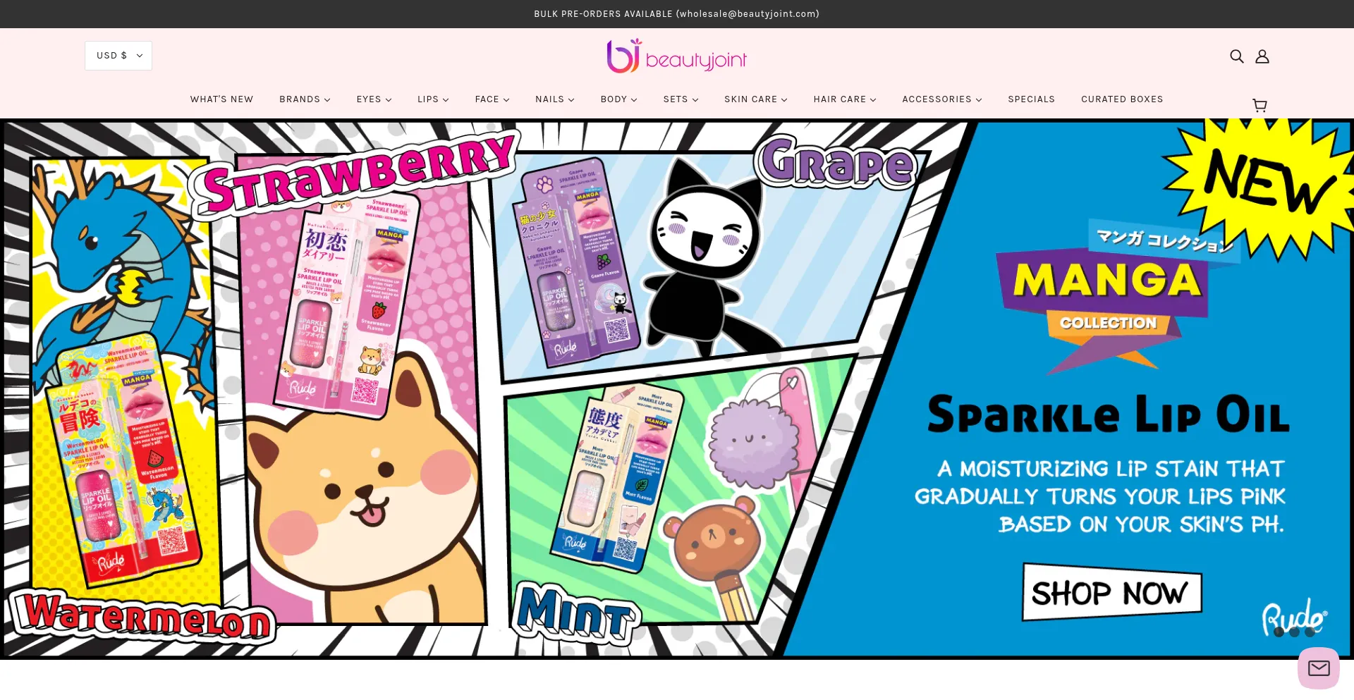 Website screenshot of Beautyjoint.com