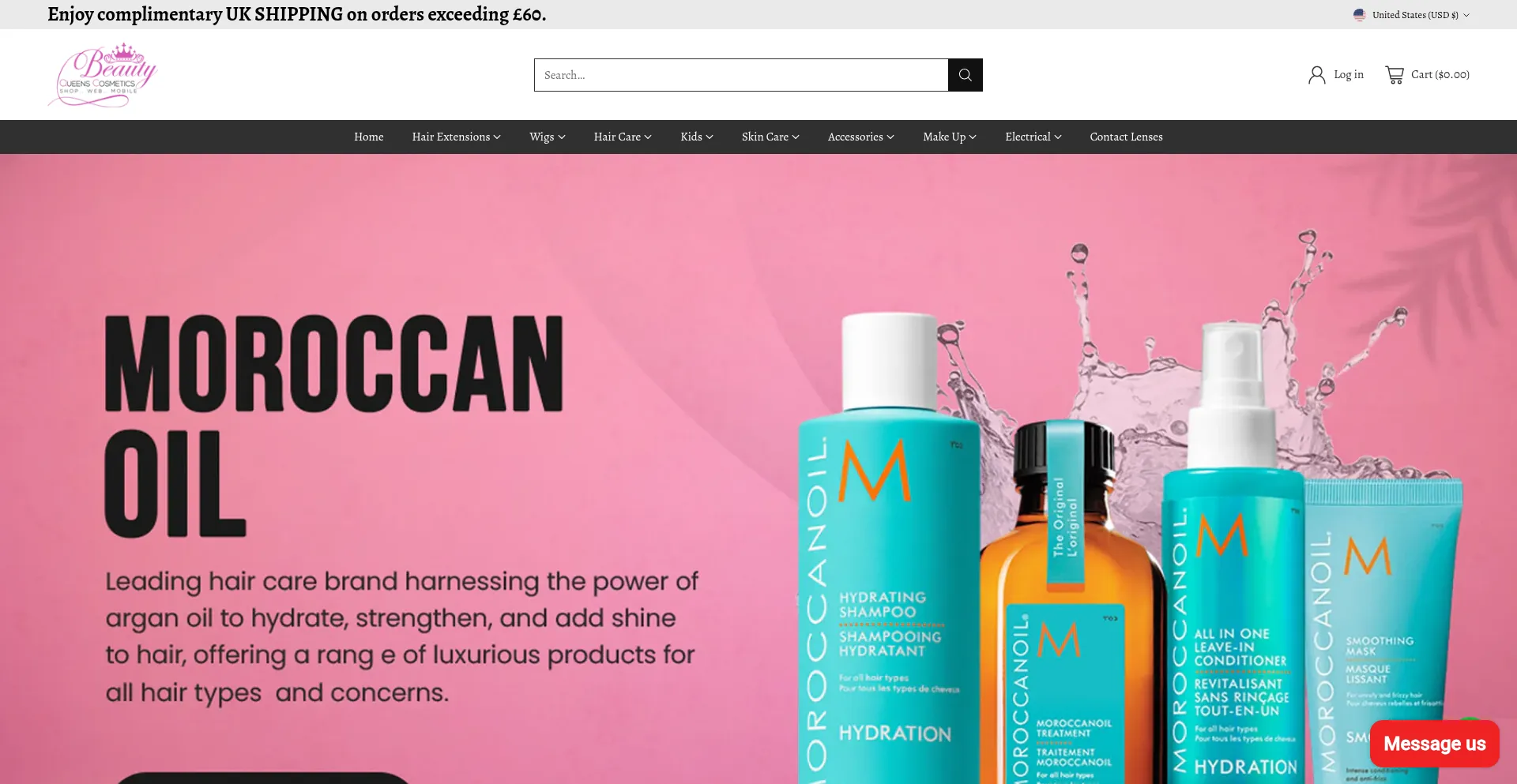 Beautyqueenscosmetics.com Screenshot