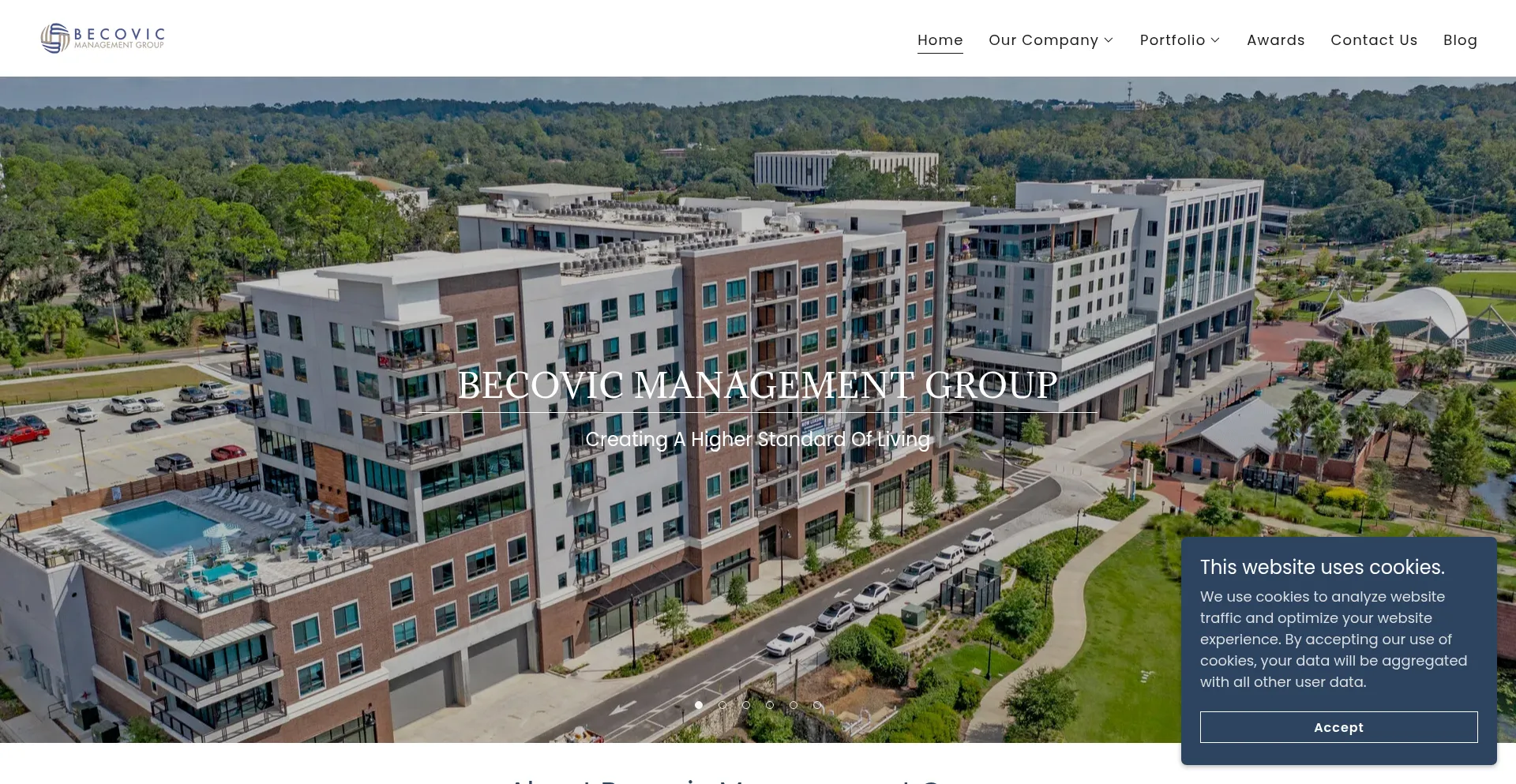 Website screenshot of Becovicmgmt.com