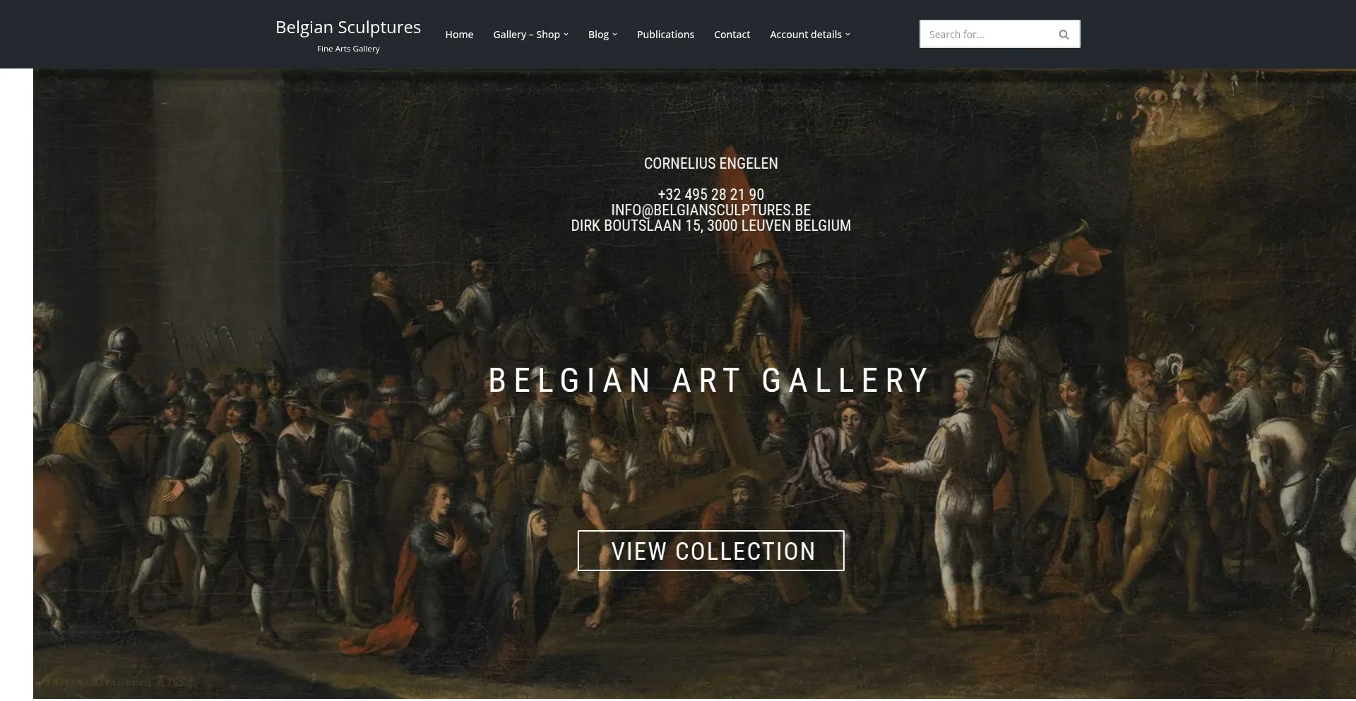 Website screenshot of Belgiansculptures.be