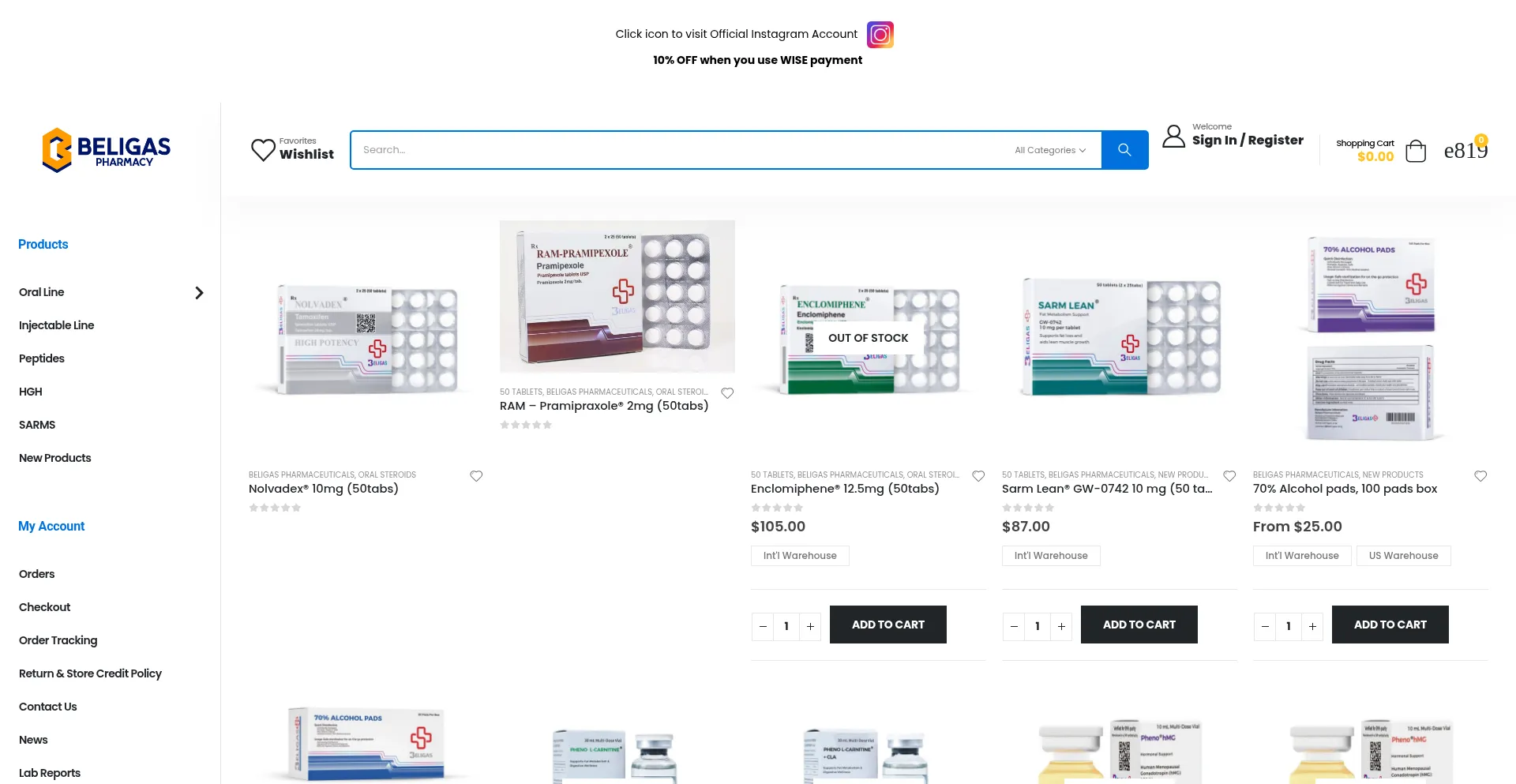 ¿És Seguro y Confiable Beligaspharmacy.biz?