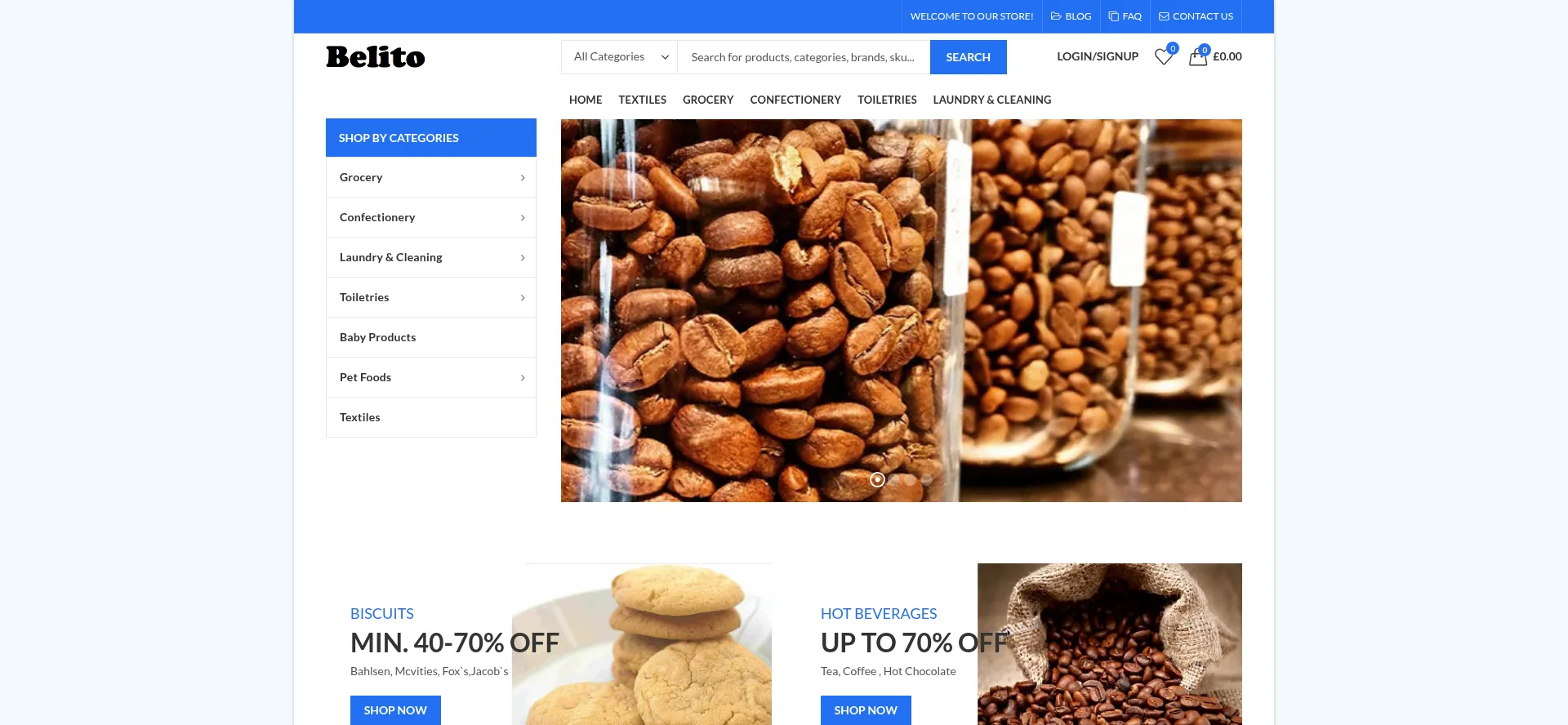 Website screenshot of Belito.co.uk