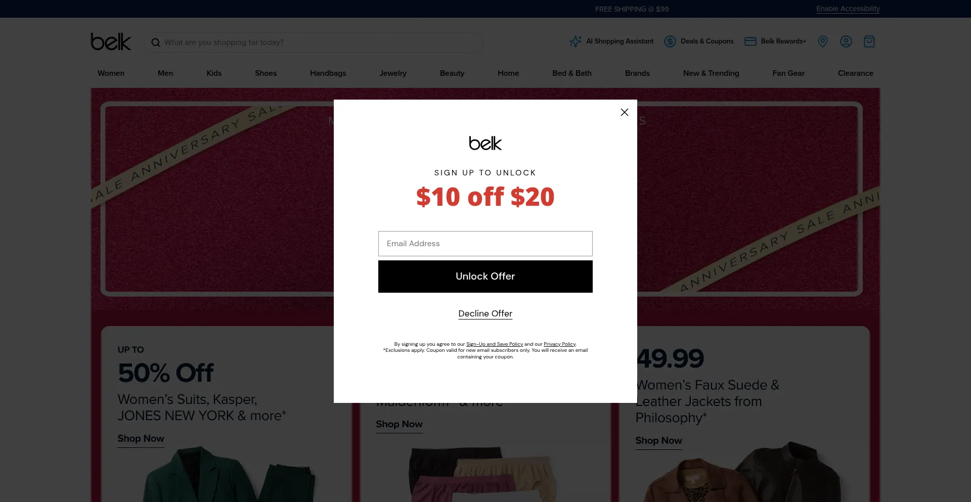 Belk.com Screenshot