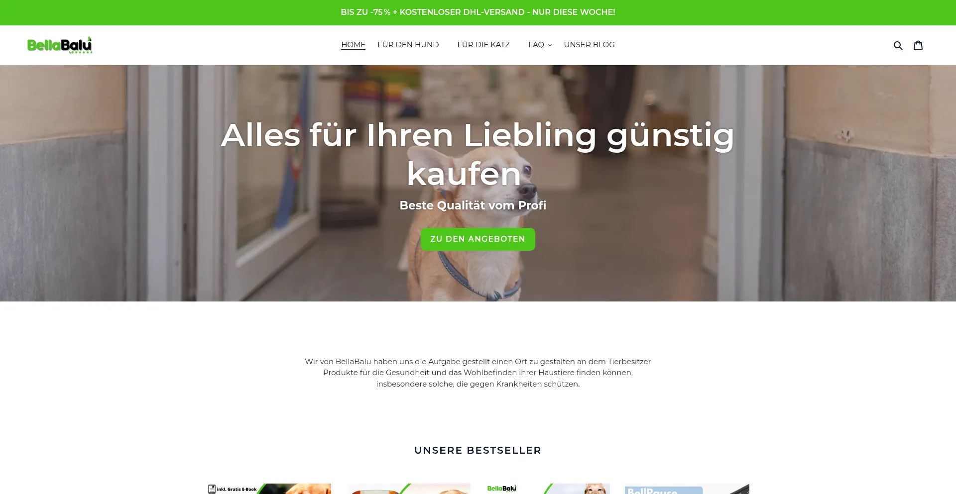Website screenshot of Bella-balu.de