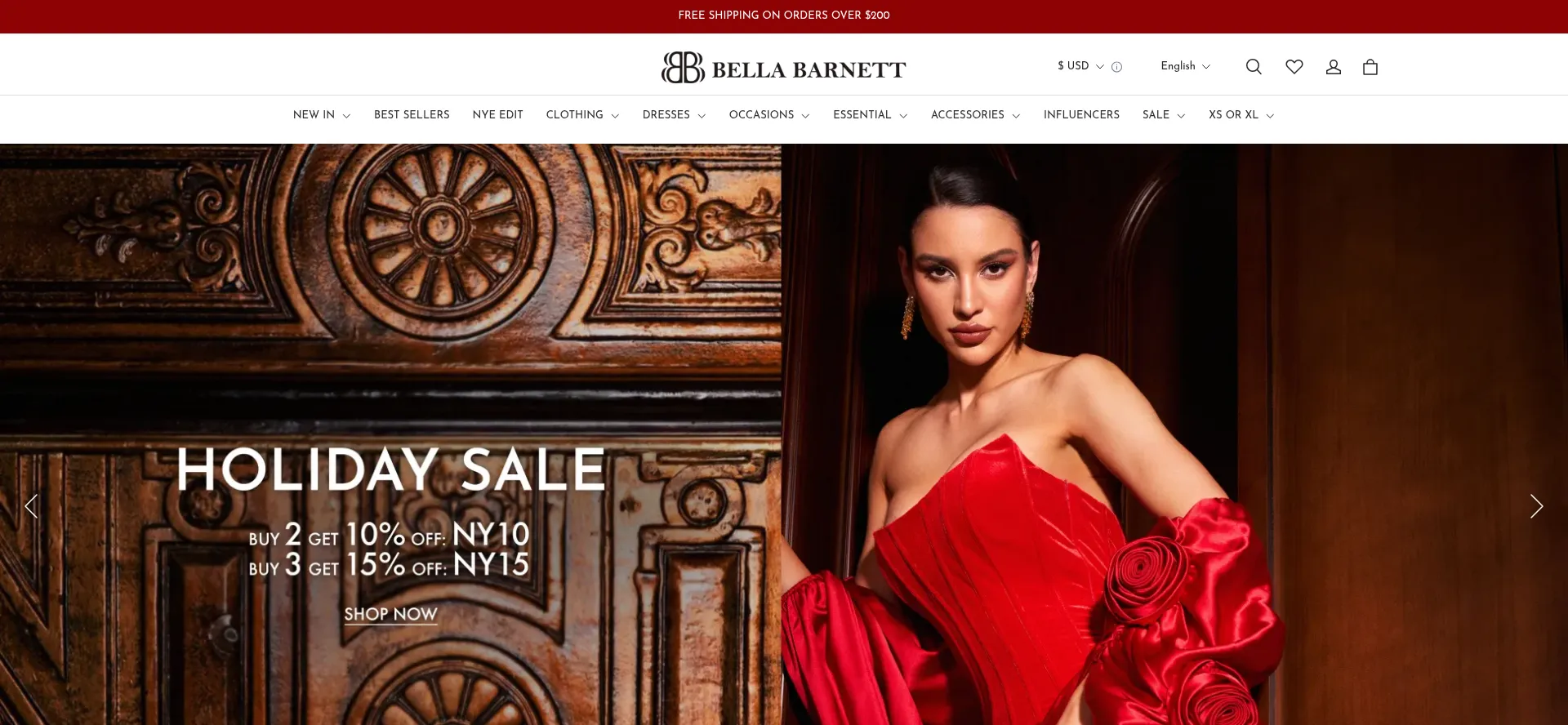 Website screenshot of Bellabarnett.com