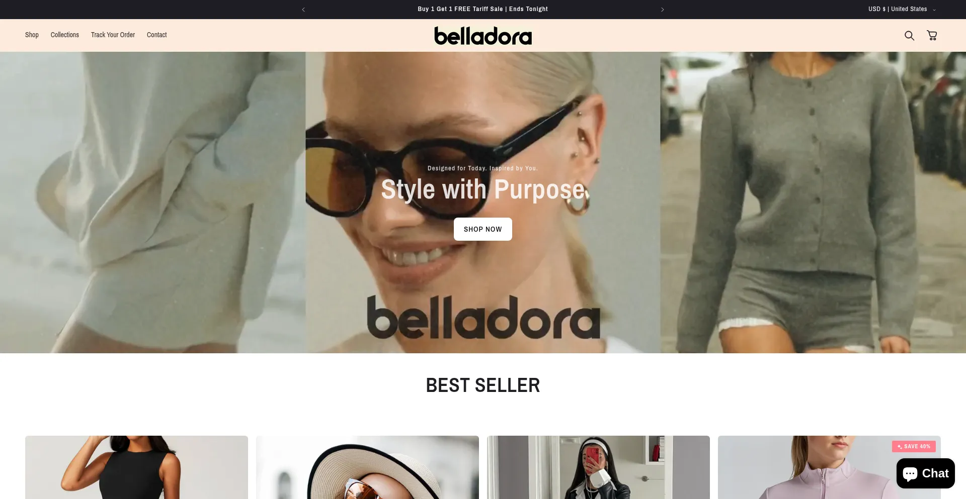Website screenshot of Belladora.co