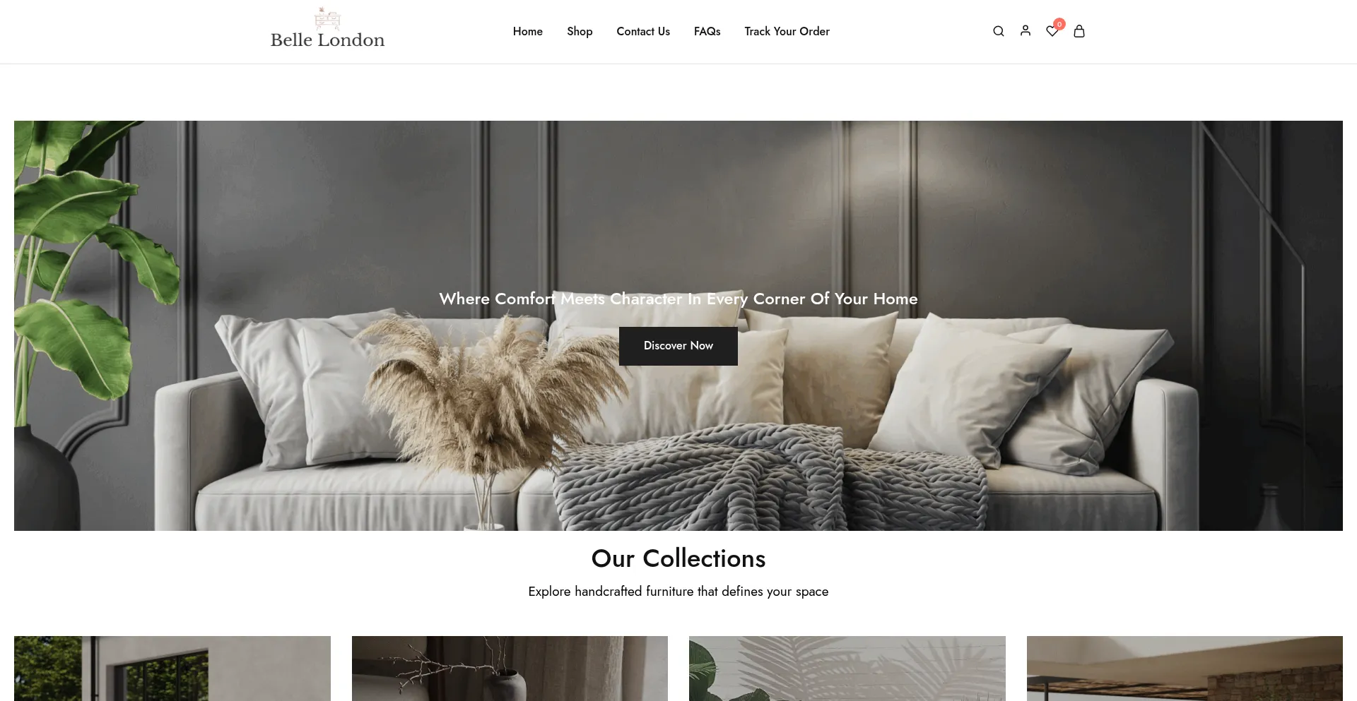 Website screenshot of Bellelondon.shop