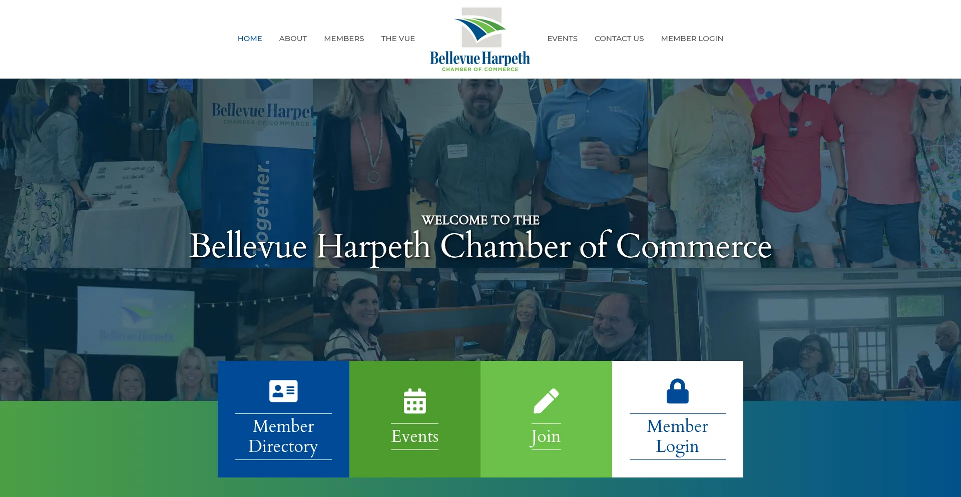 Website screenshot of Bellevueharpethchamber.com