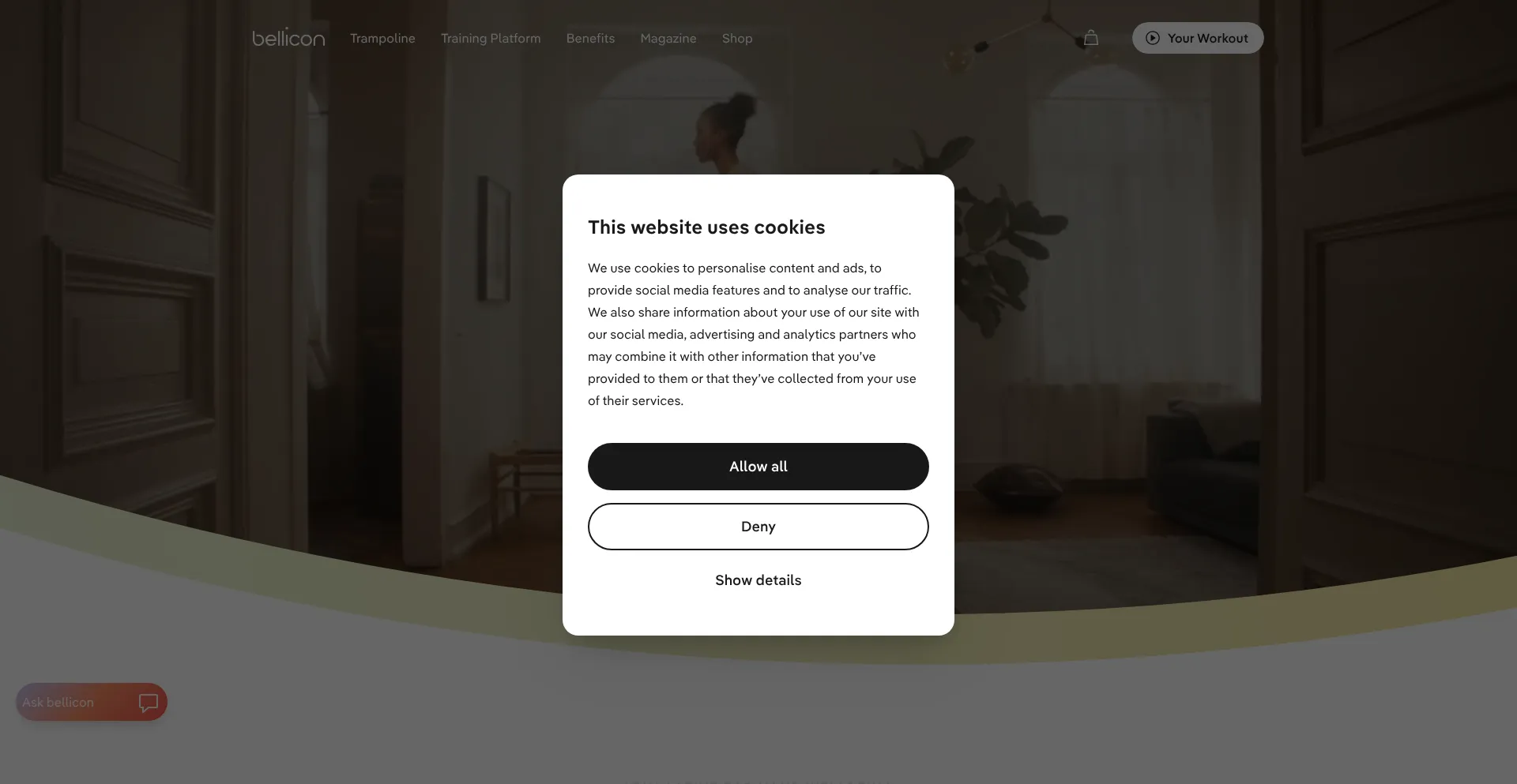 Website screenshot of Bellicon.com