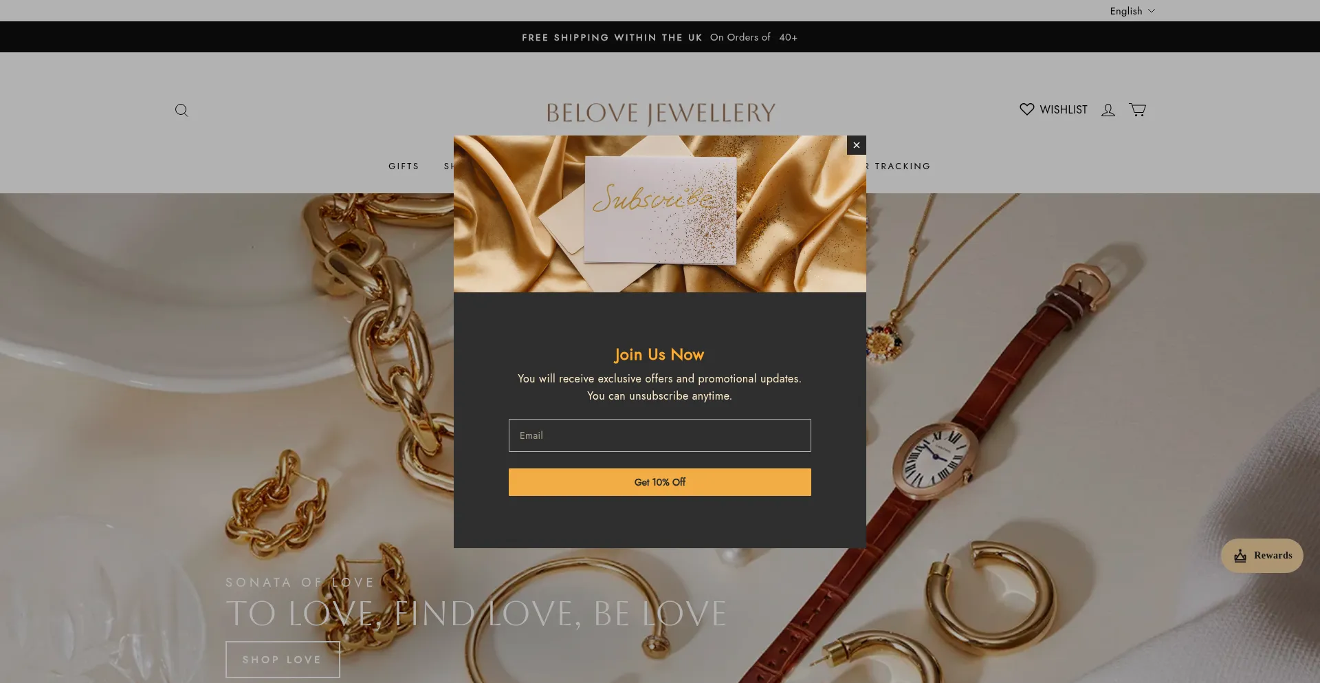 Website screenshot of Belovejewel.co.uk