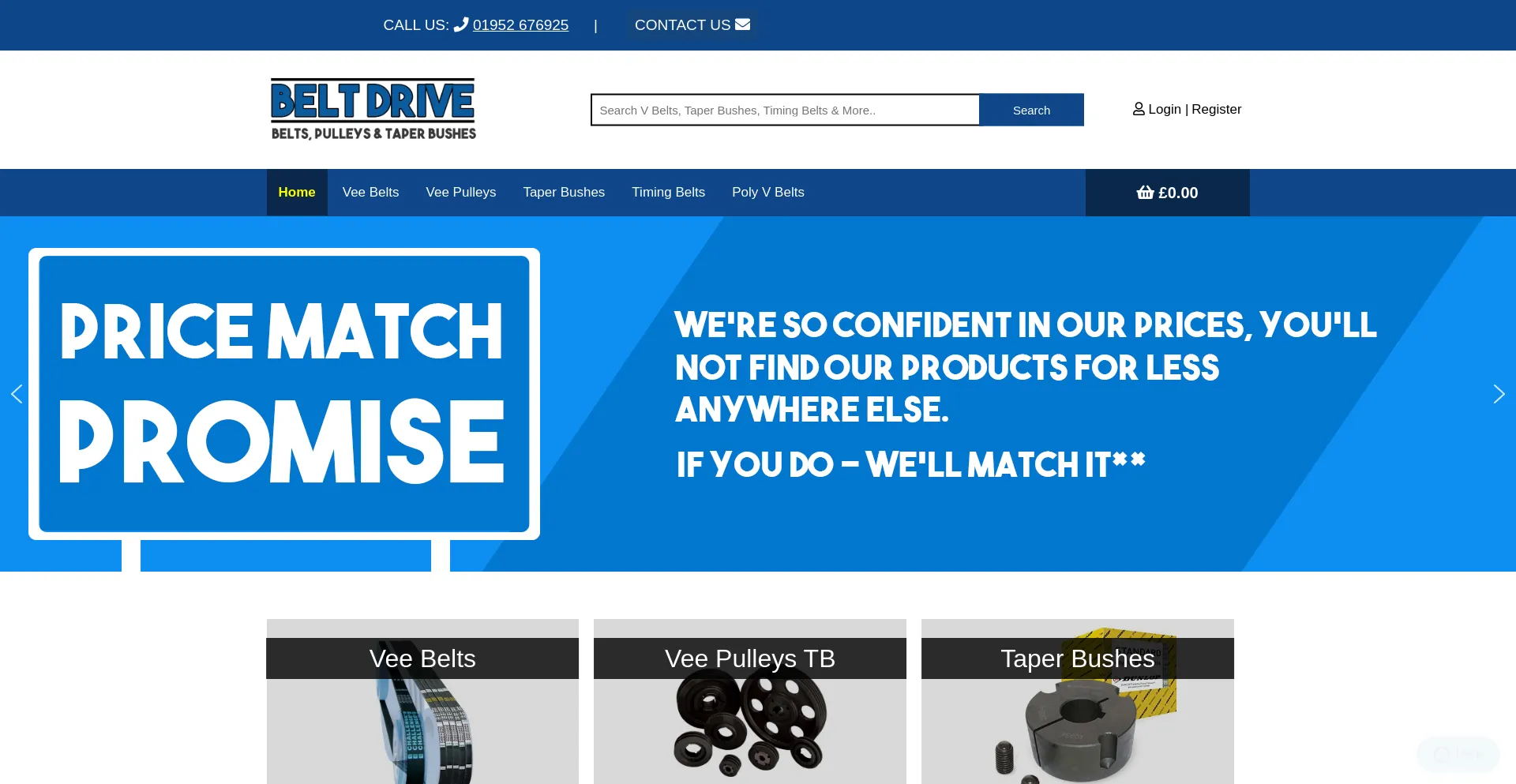 Website screenshot of Beltdrive.co.uk