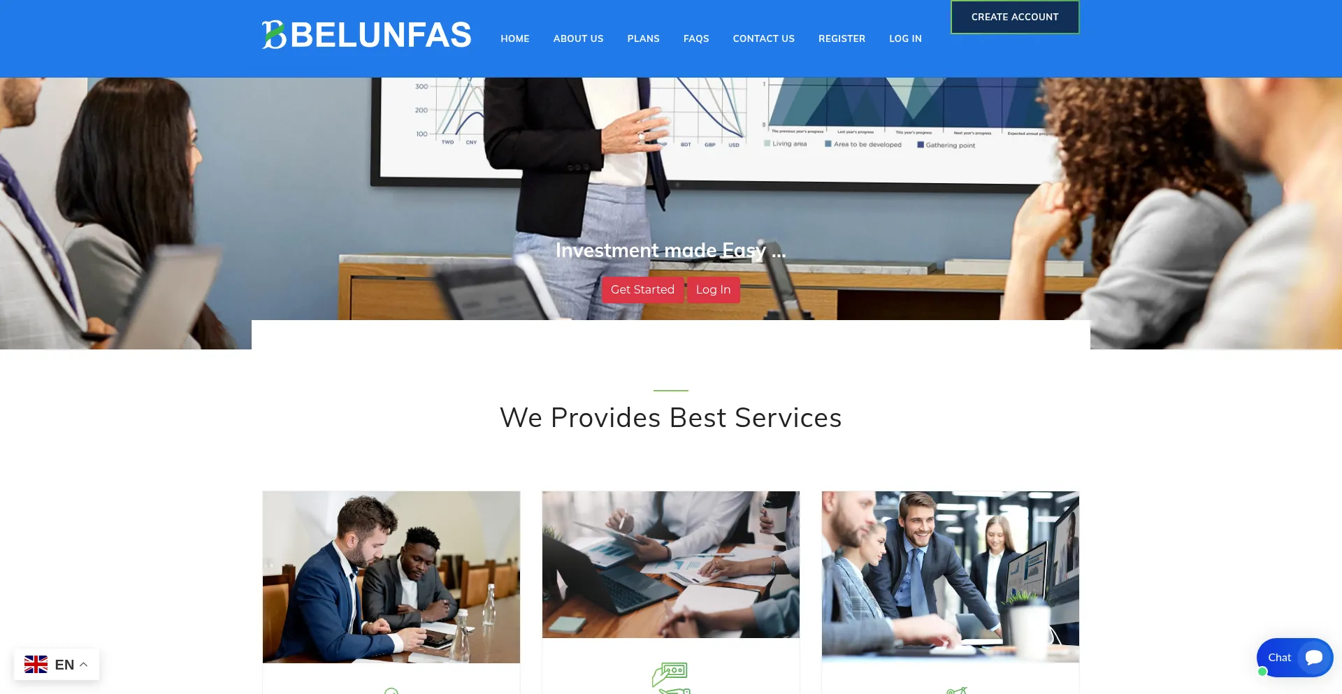 Website screenshot of Belunfas.com