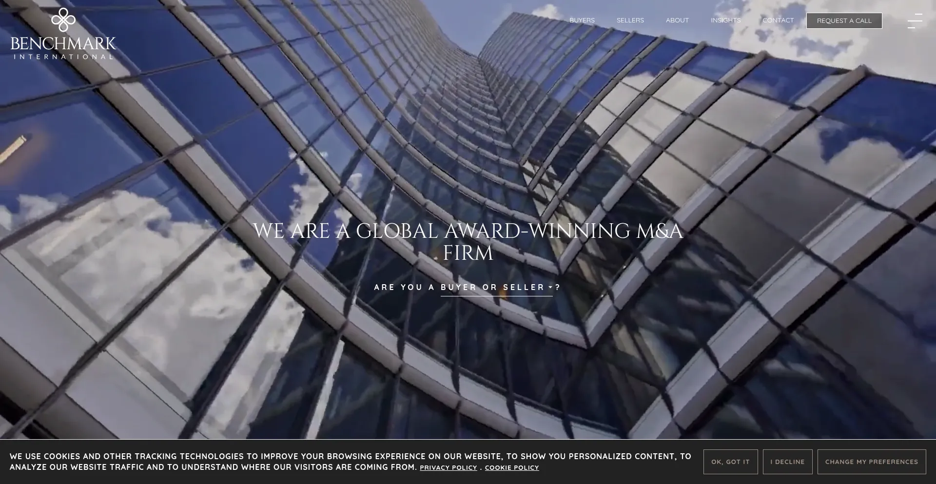 Website screenshot of Benchmarkintl.com