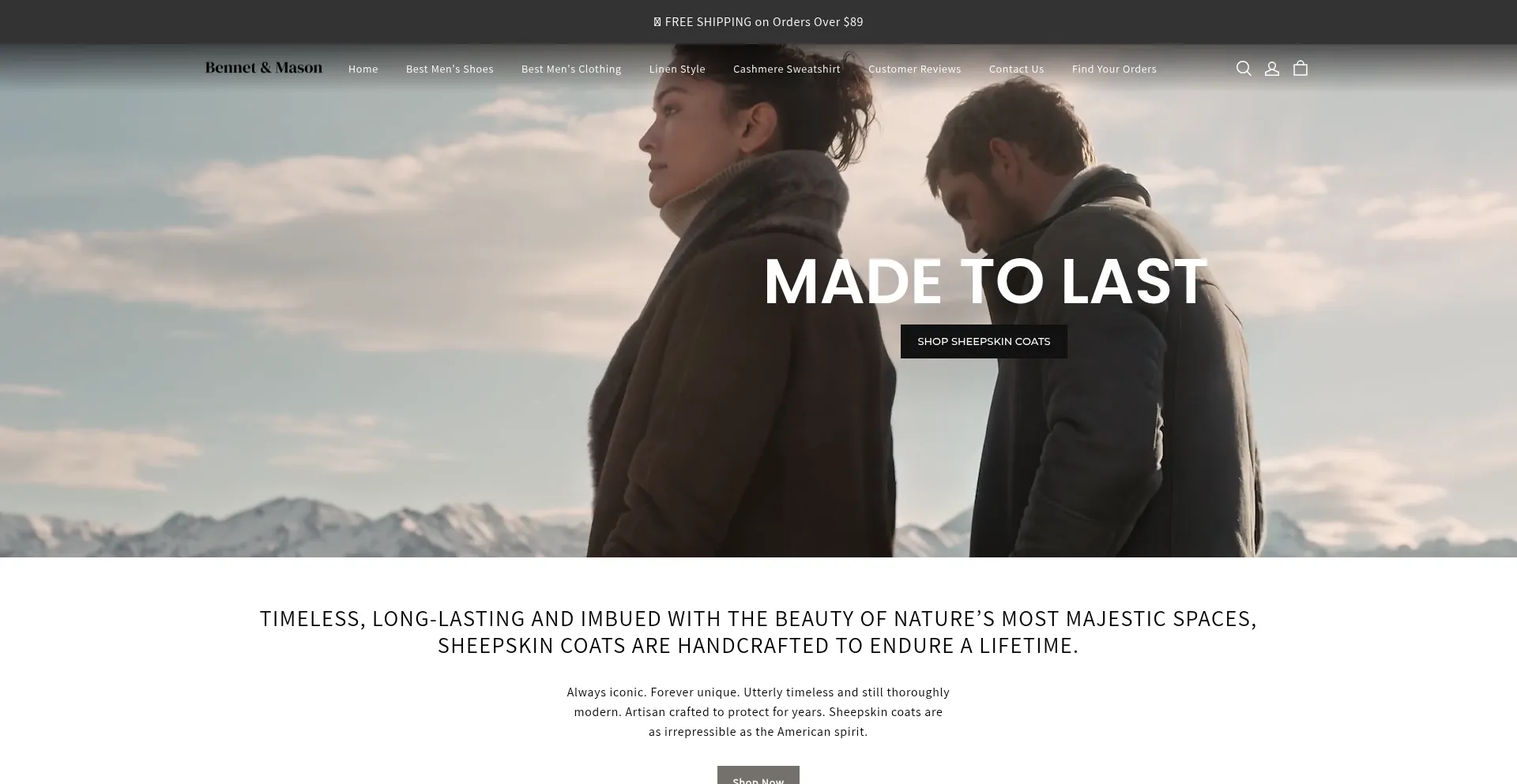 Website screenshot of Bennetandmason.com