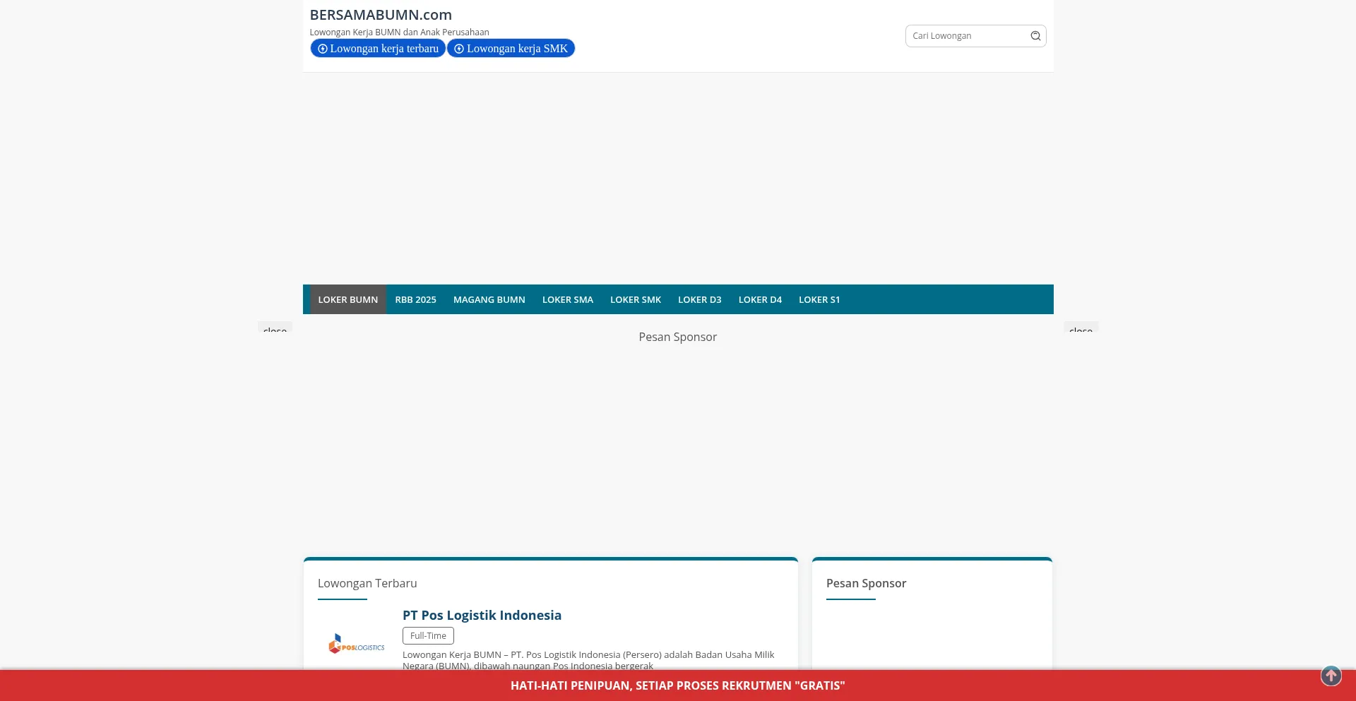 Website screenshot of Bersamabumn.com