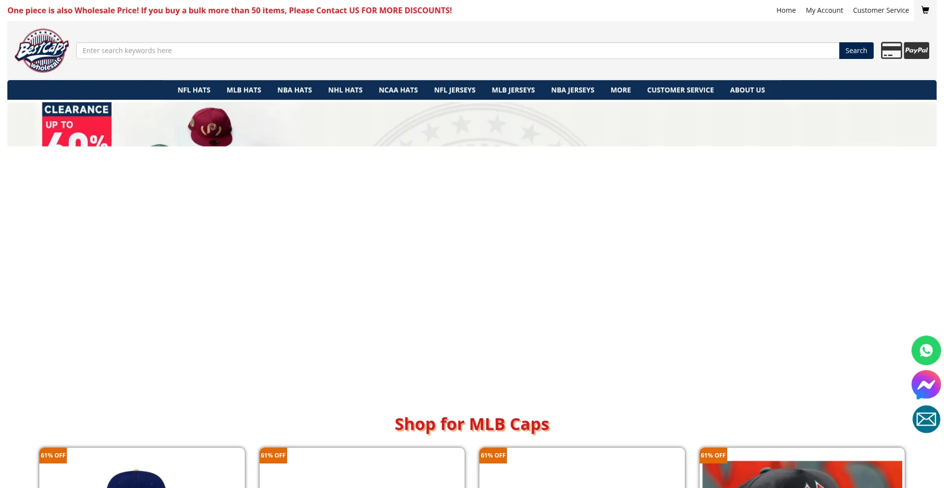 Website screenshot of Bestcapswholesale.com.co