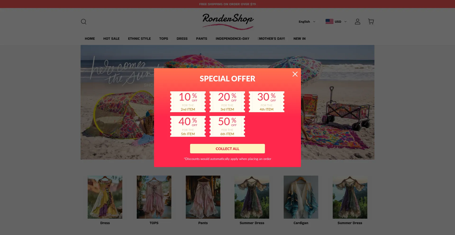 Website screenshot of Bestchic.top