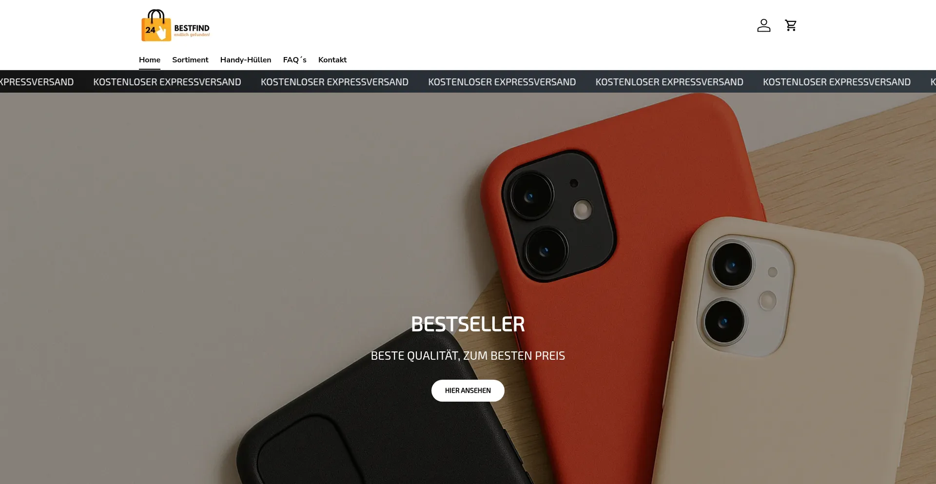 Website screenshot of Bestfind24.de
