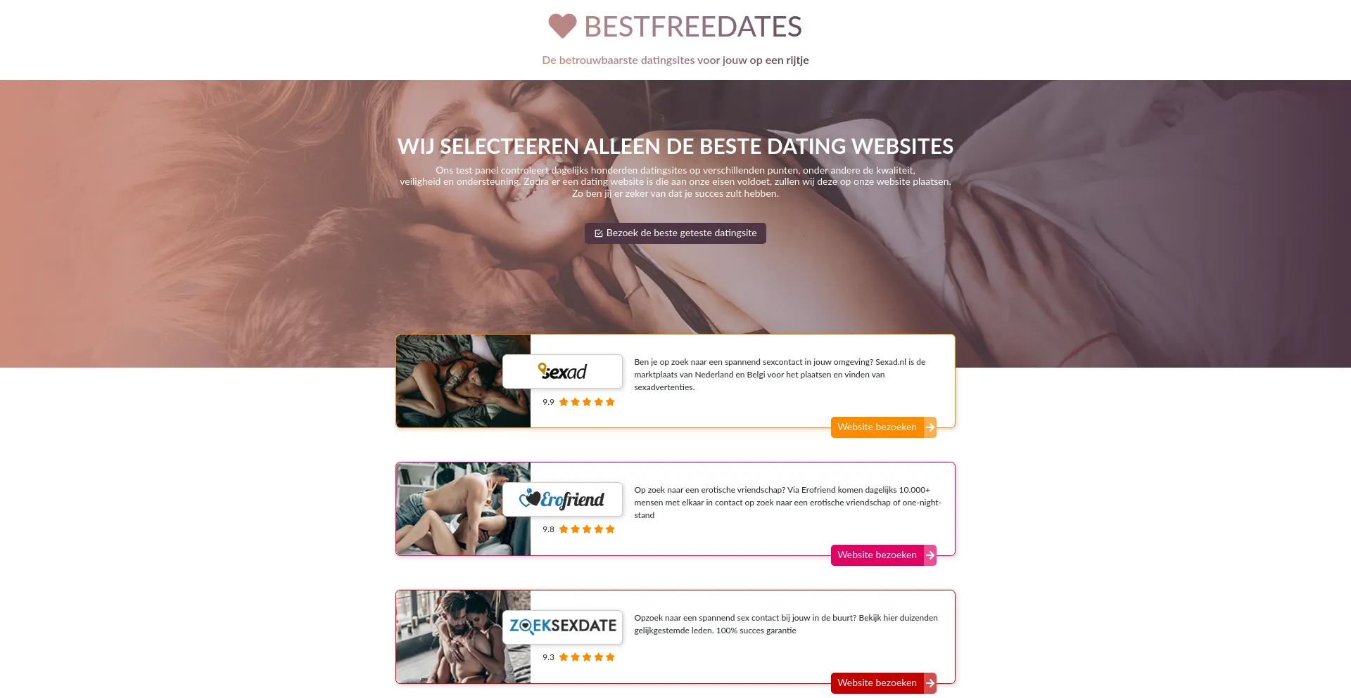 Website screenshot of Bestfreedates.com