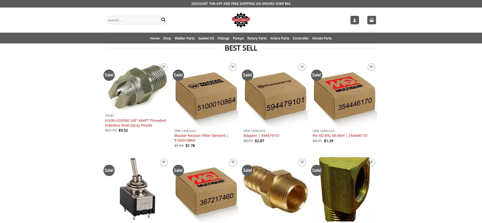 Website screenshot of Bestproparts.com