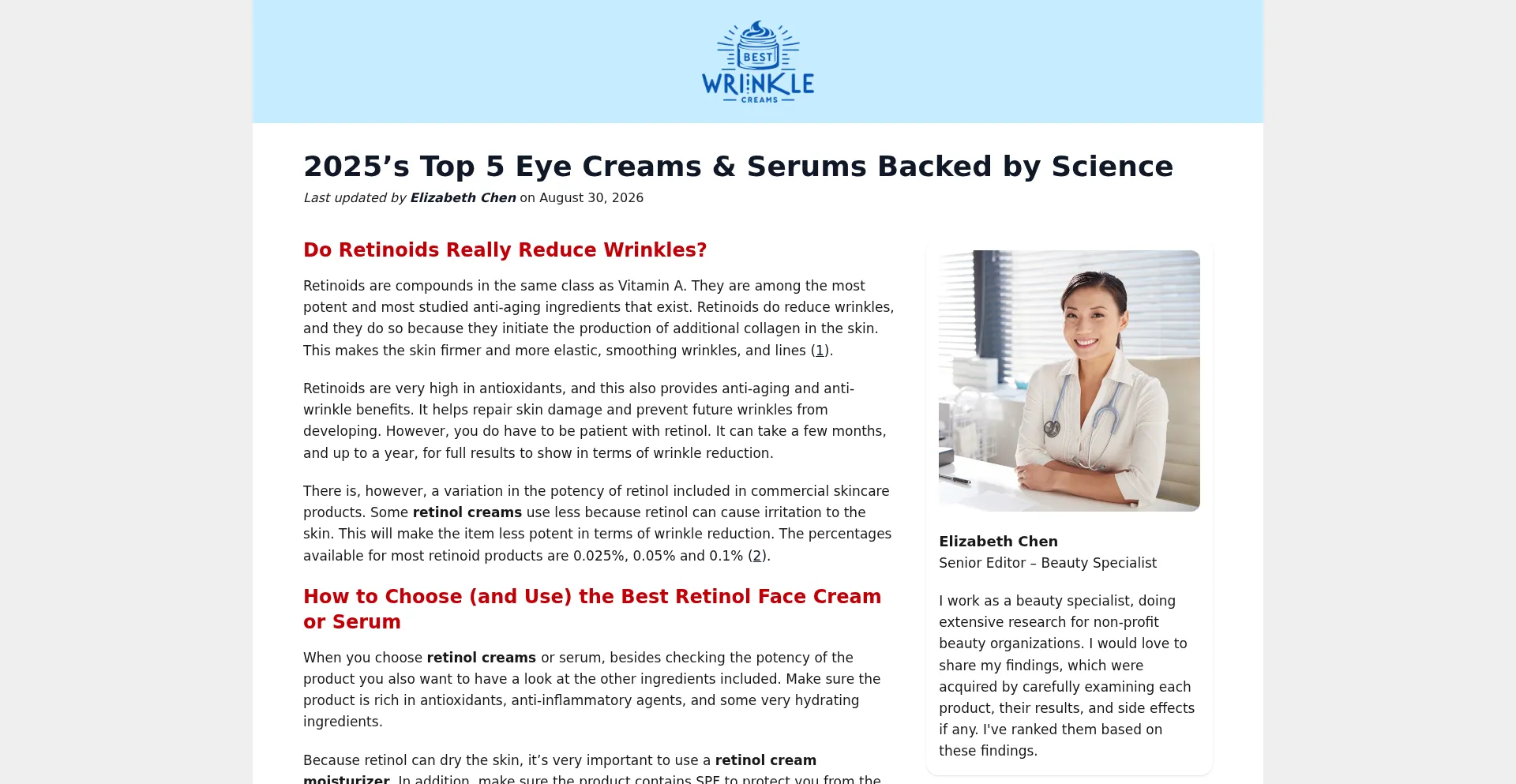 Bestwrinklecreamstoday.com