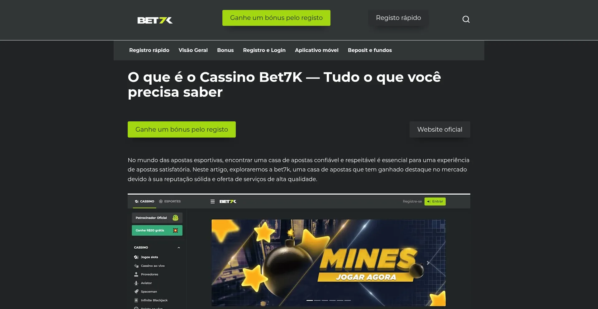 Website screenshot of Bet-7k-br.com