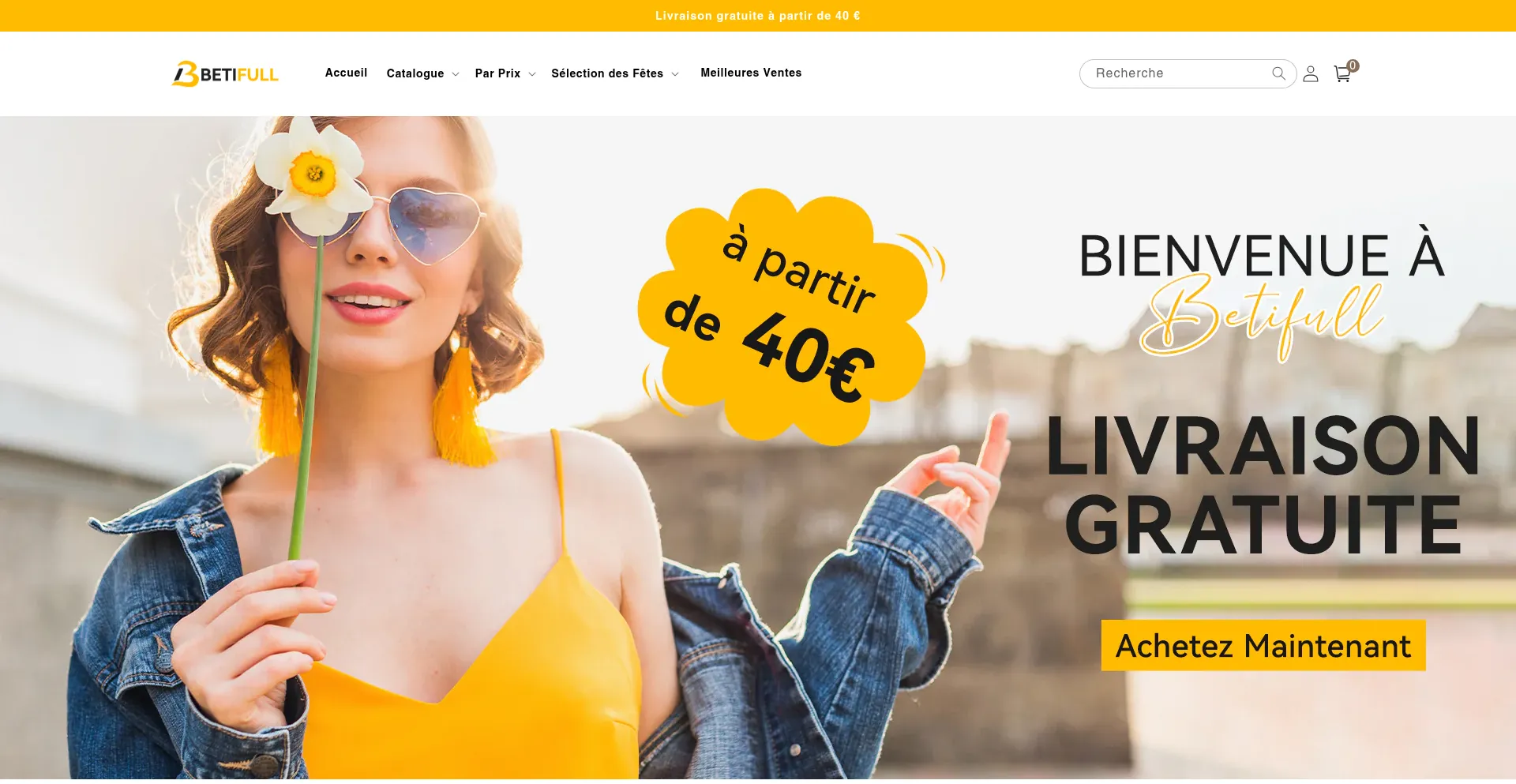 Website screenshot of Betifull.com