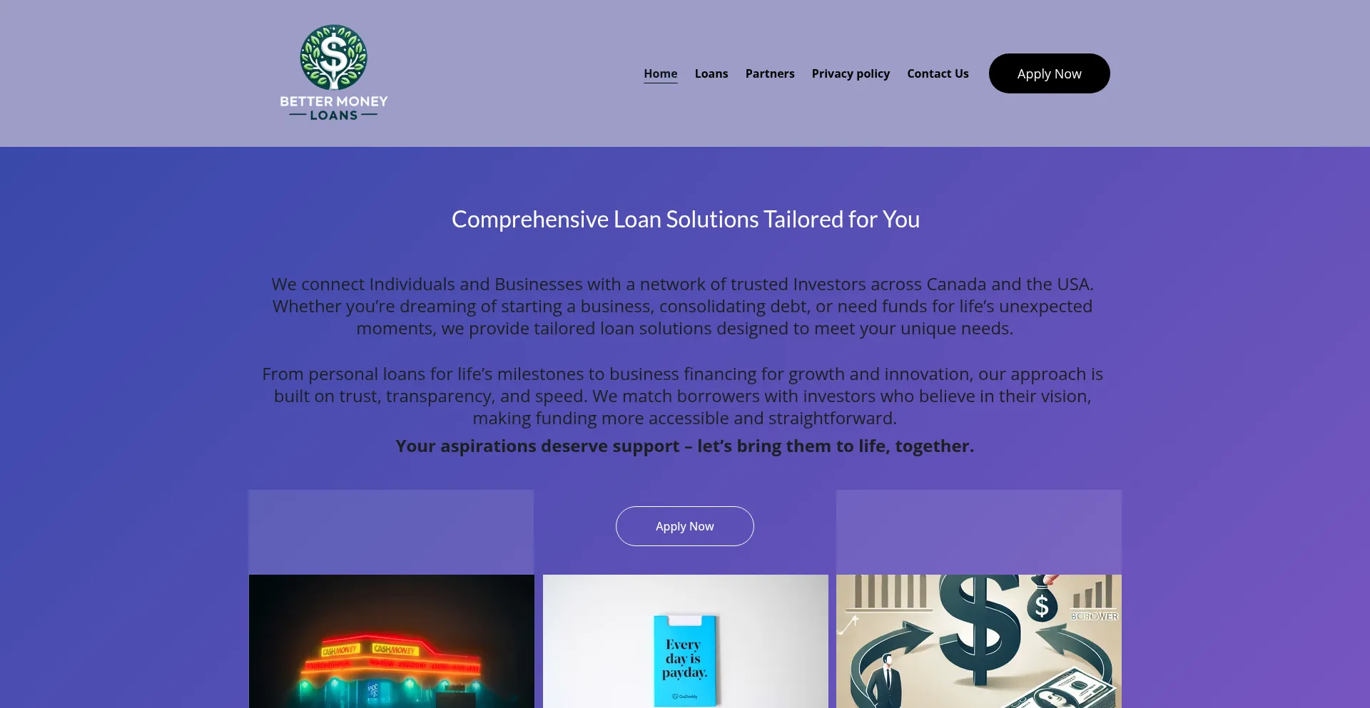 Website screenshot of Bettermoney.pro