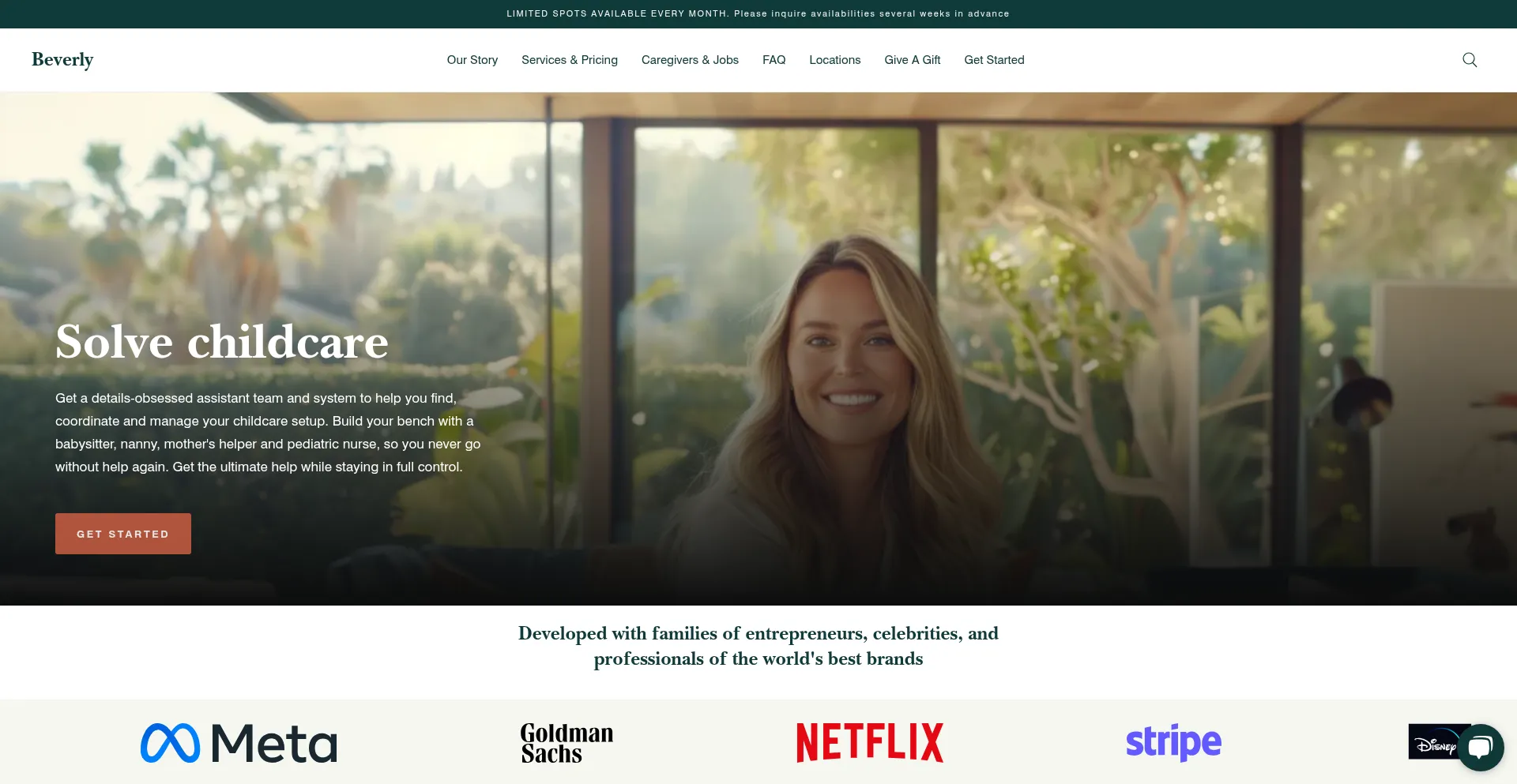 Website screenshot of Beverly.io