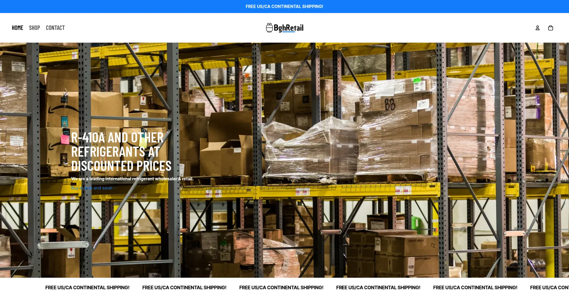 Website screenshot of Bghretail.shop