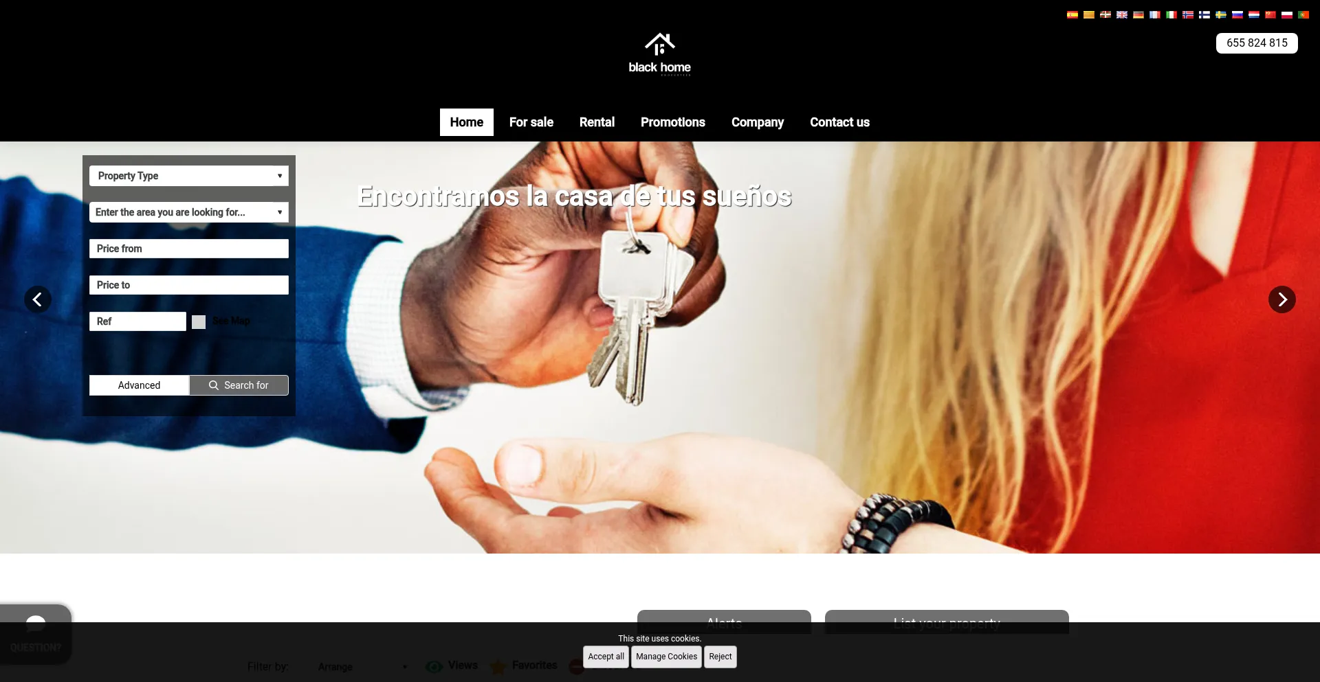 Website screenshot of Bhproperties.es