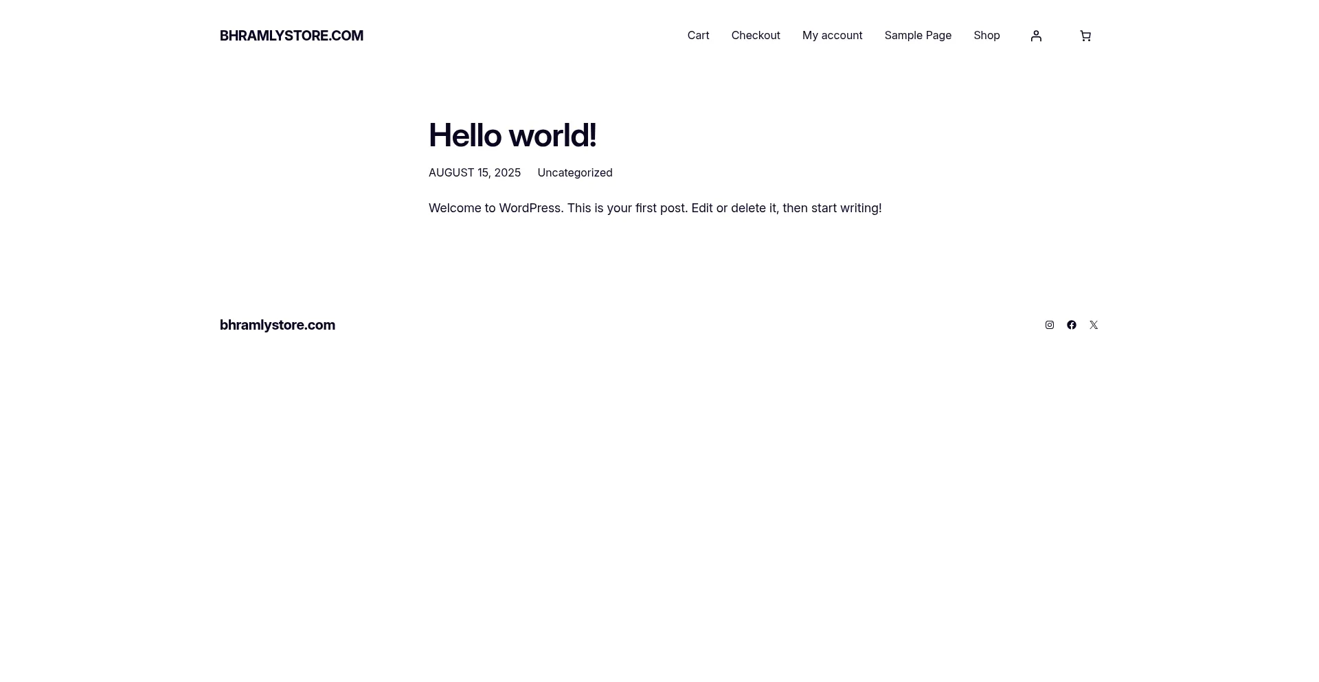 Website screenshot of Bhramlystore.com