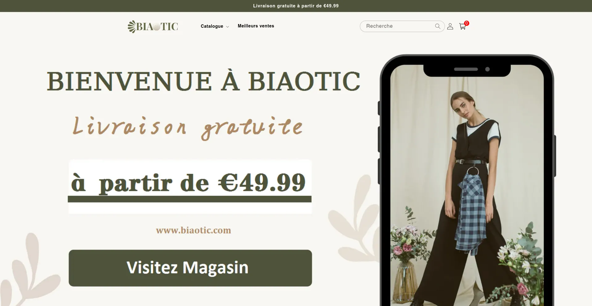 Website screenshot of Biaotic.com