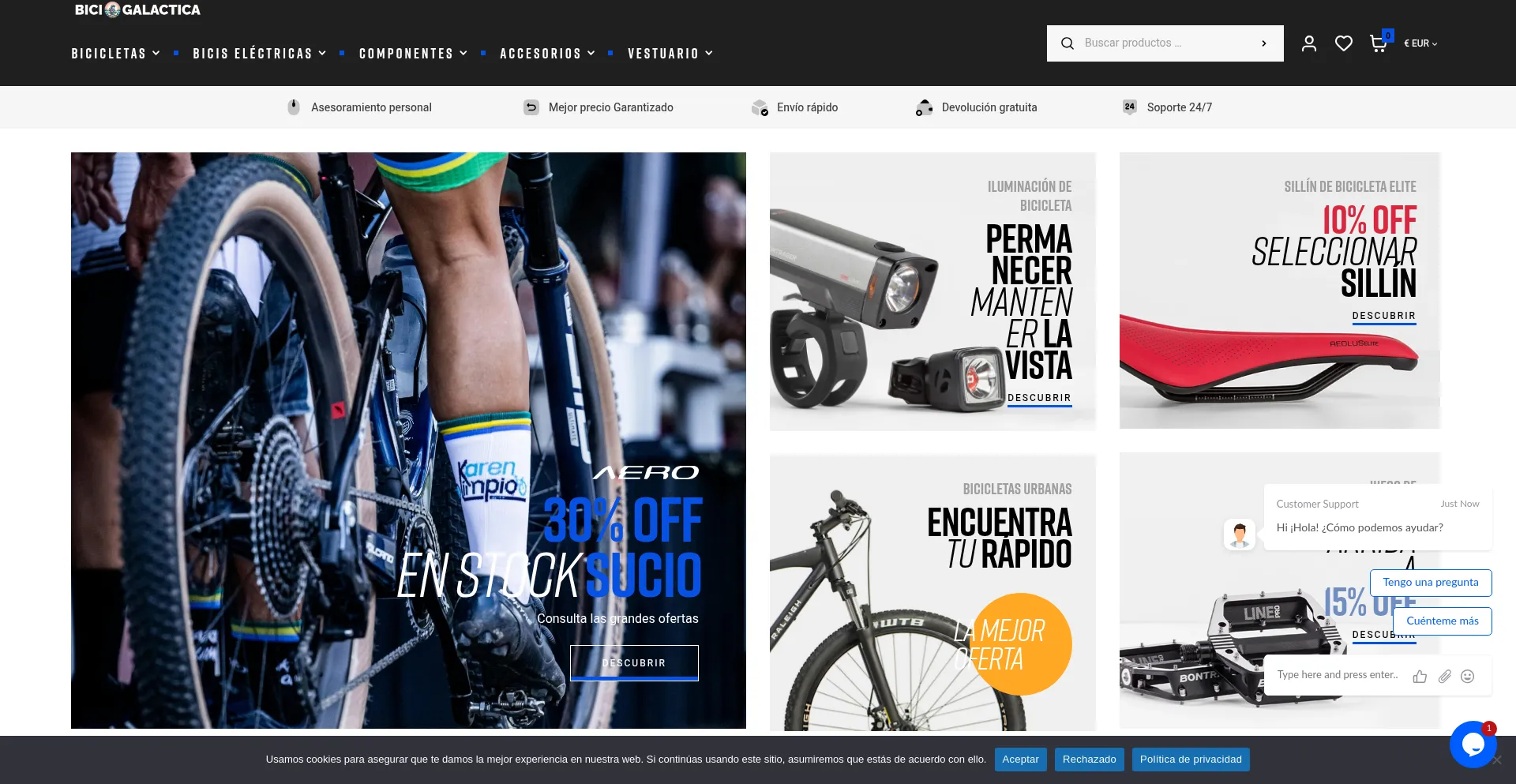 Website screenshot of Bicigalactica.es
