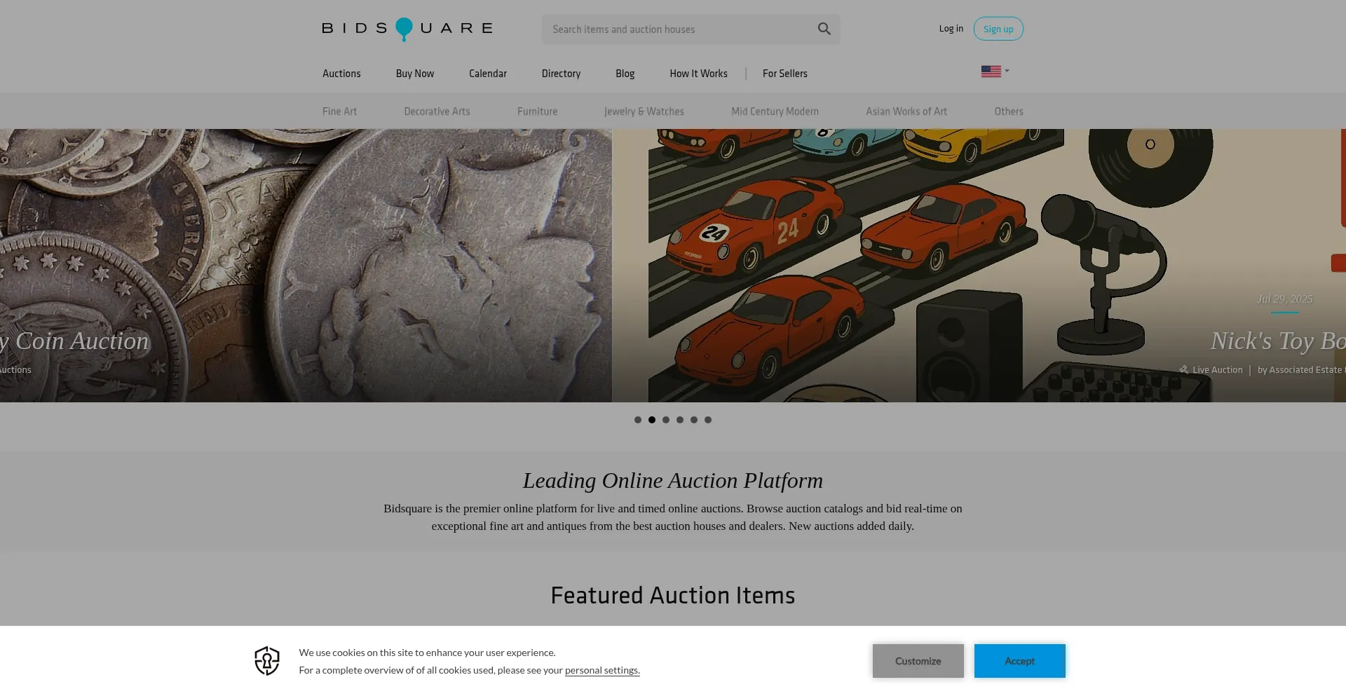 Website screenshot of Bidsquare.com