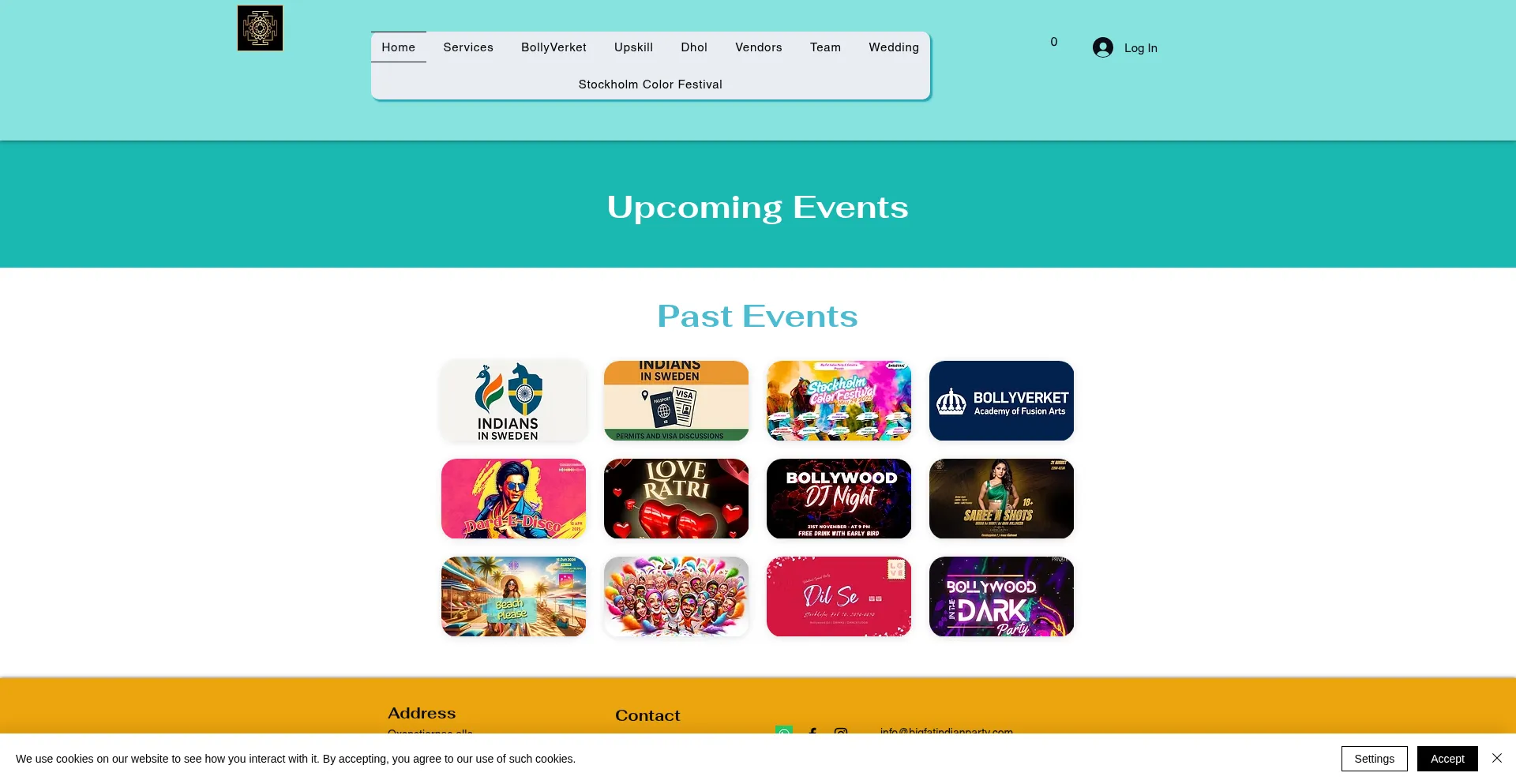Website screenshot of Bigfatindianparty.com