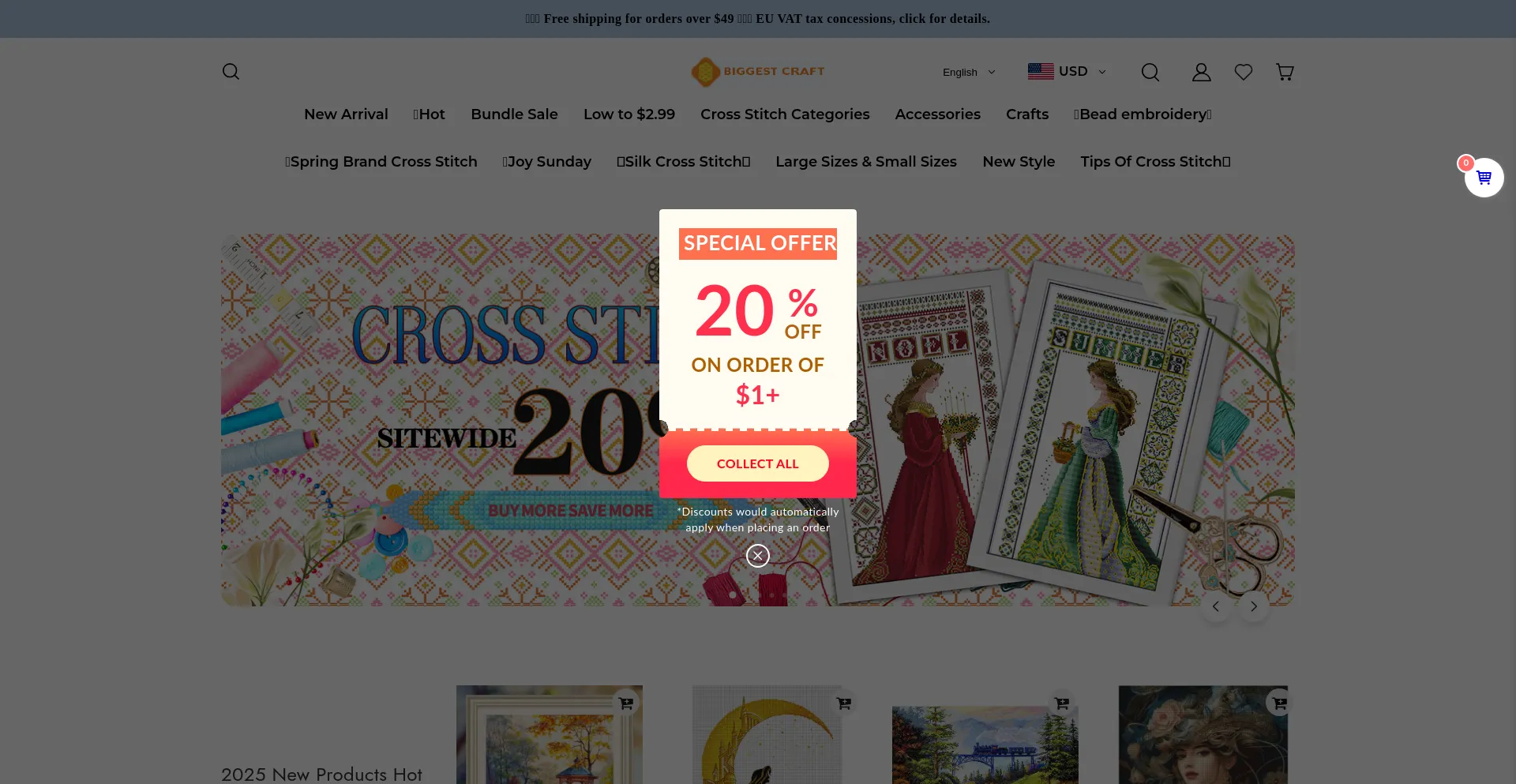Website screenshot of Biggestcraft.com