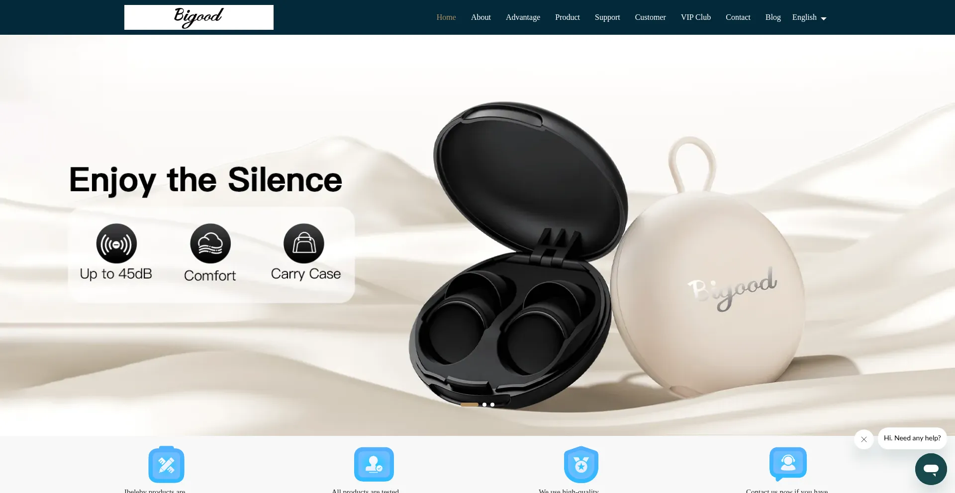 Website screenshot of Bigood.store