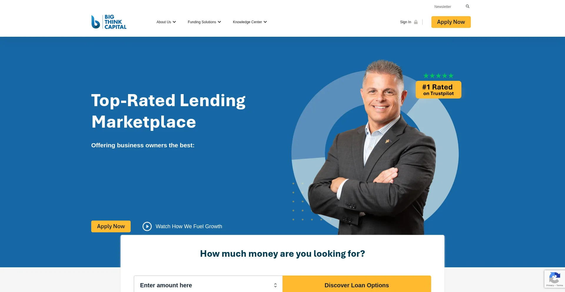 Website screenshot of Bigthink24hrfund.com