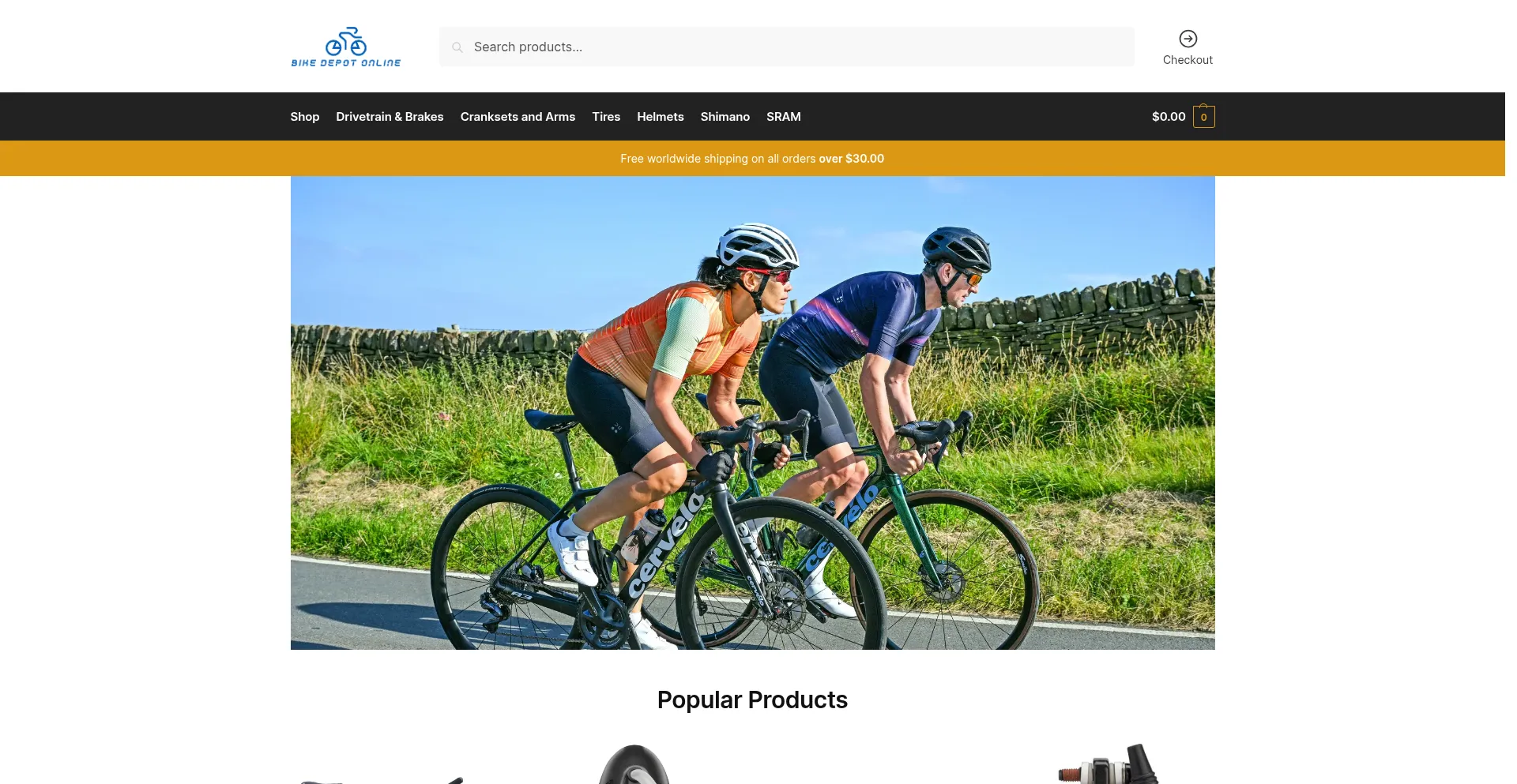 Website screenshot of Bikedepotonline.com