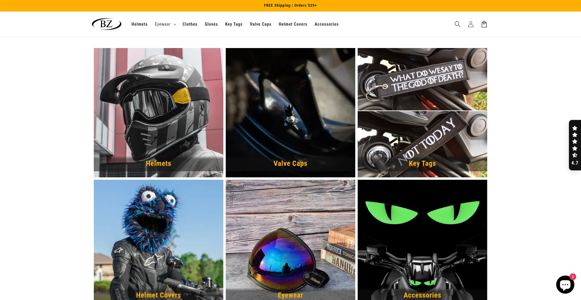 Website screenshot of Bikerzonez.com