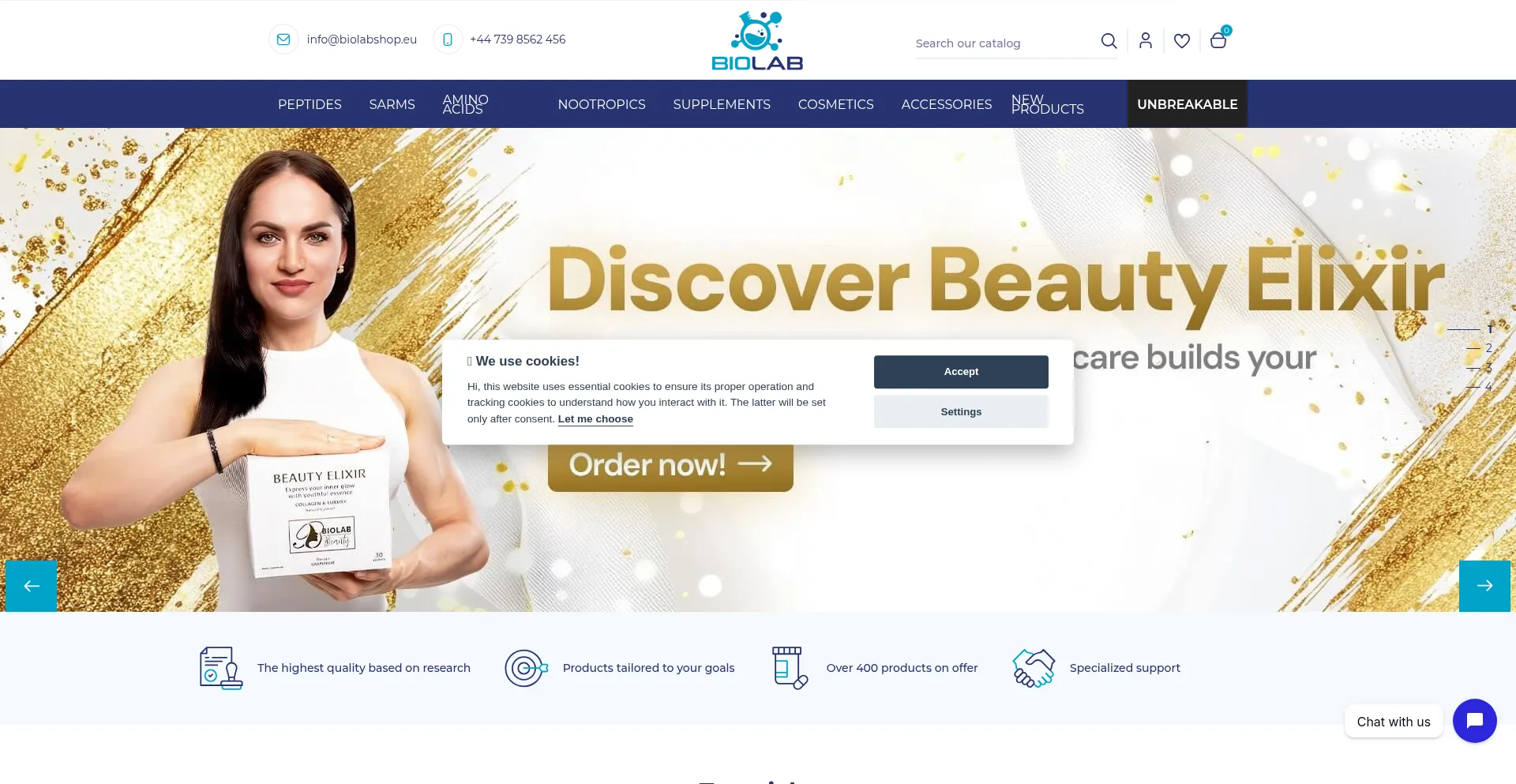 Website screenshot of Biolabshop.pl