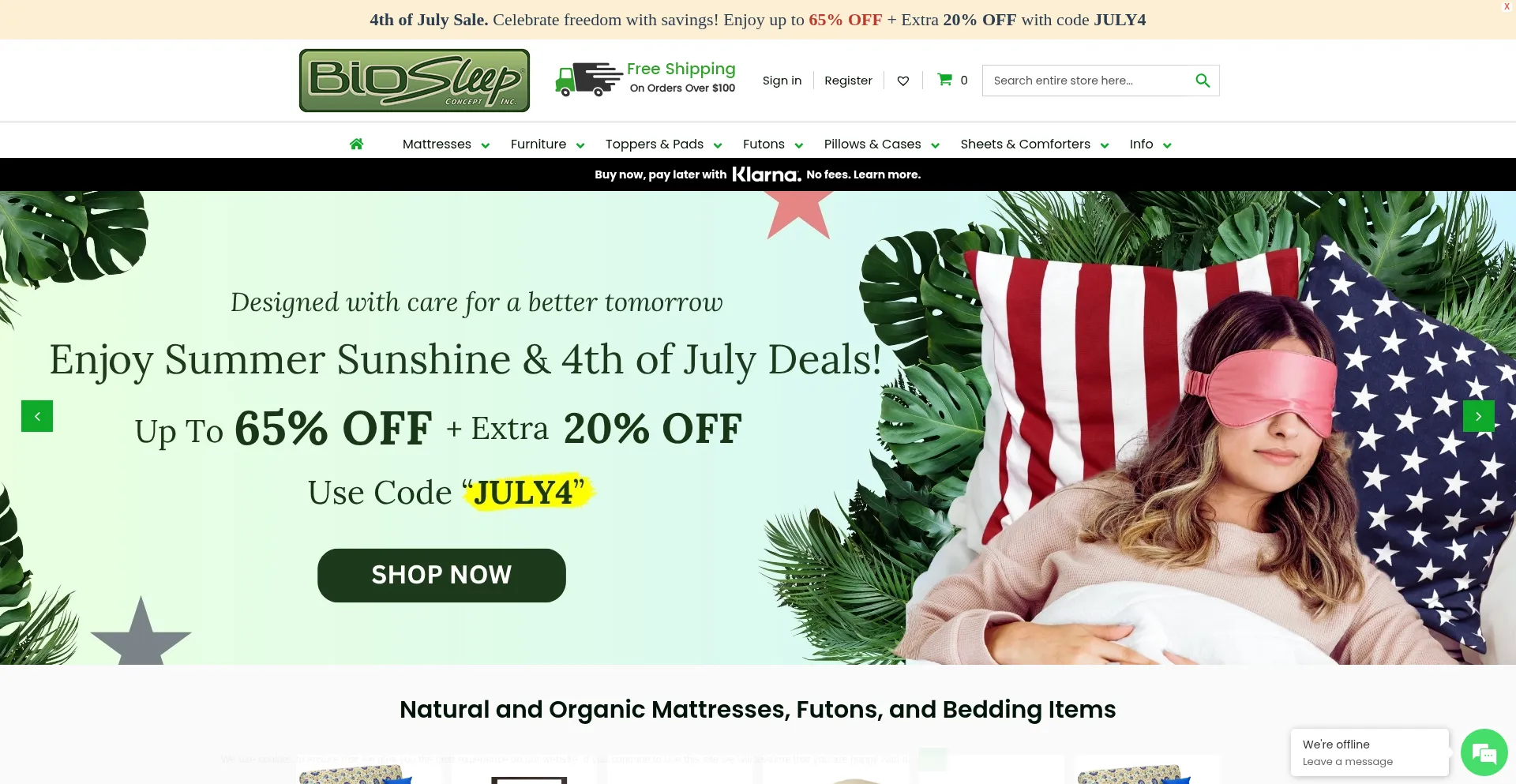 Website screenshot of Biosleepconcept.com