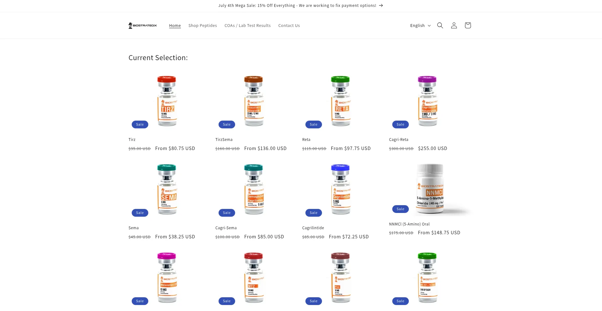 Website screenshot of Biostrategix.com