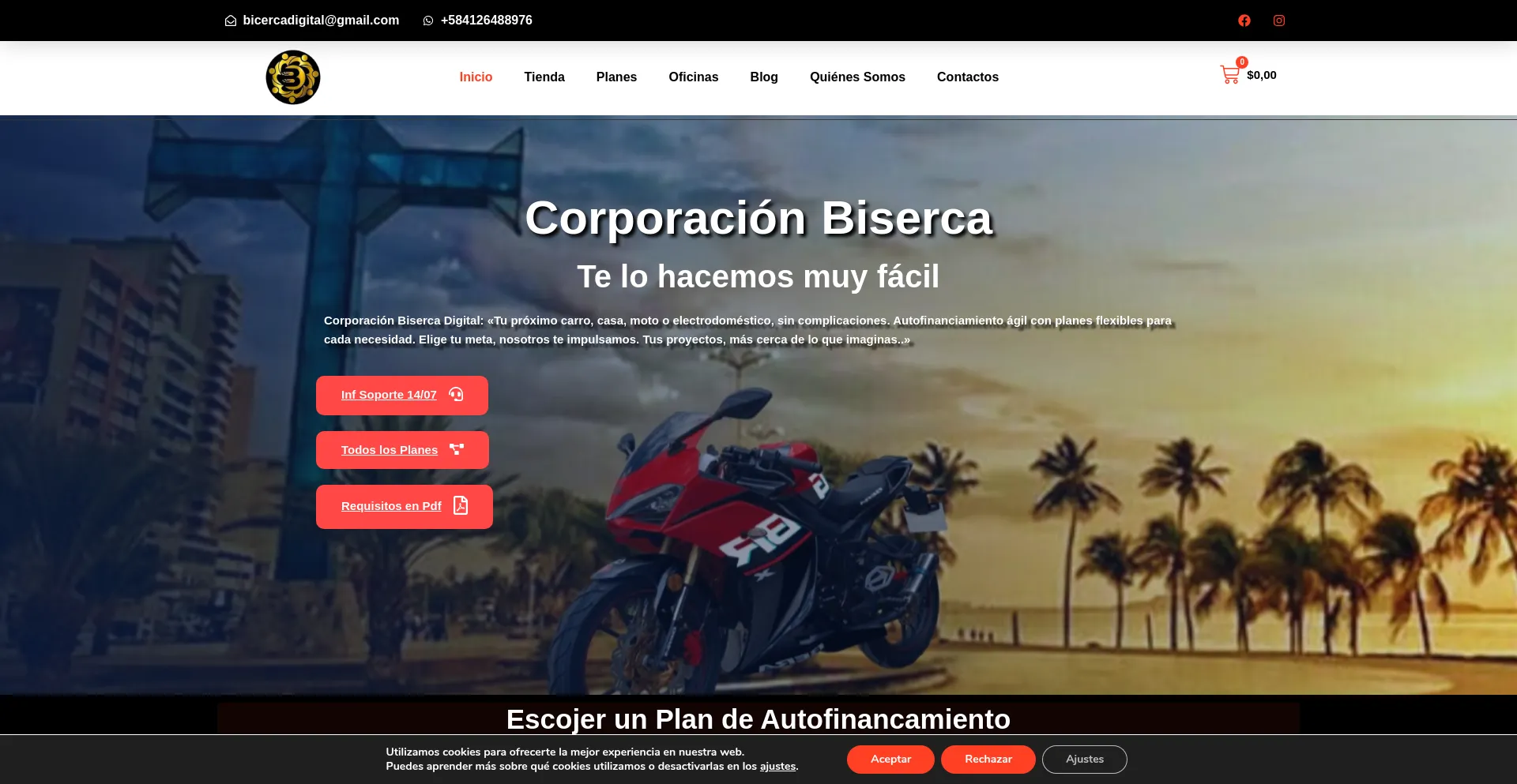 Website screenshot of Bisercadigital.com
