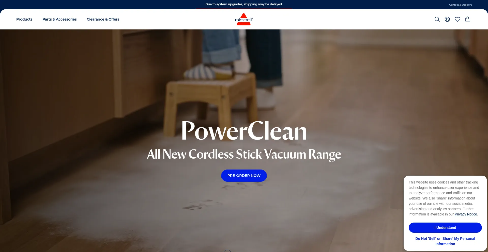 Website screenshot of Bissell.co.nz