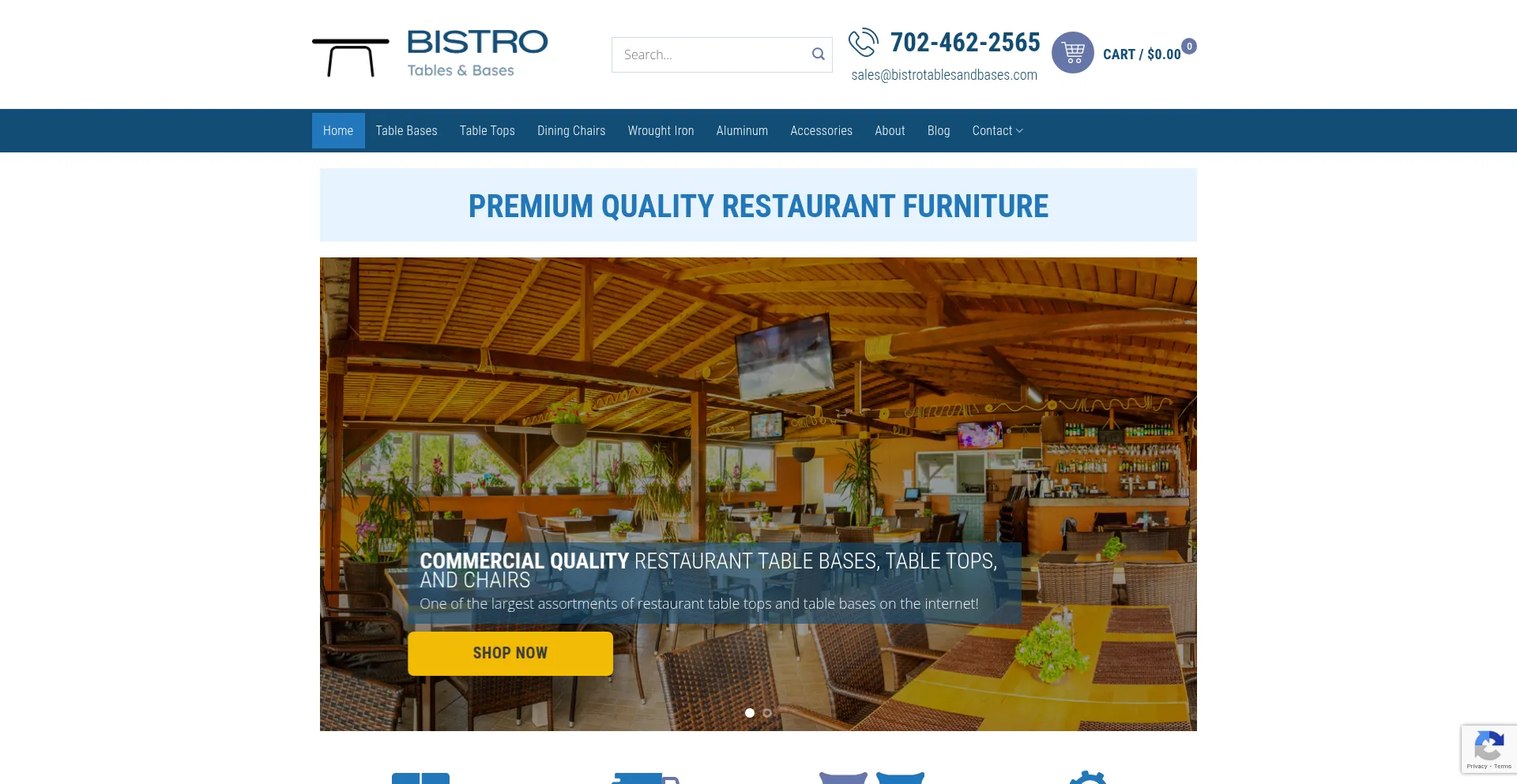 Website screenshot of Bistrotablesandbases.com