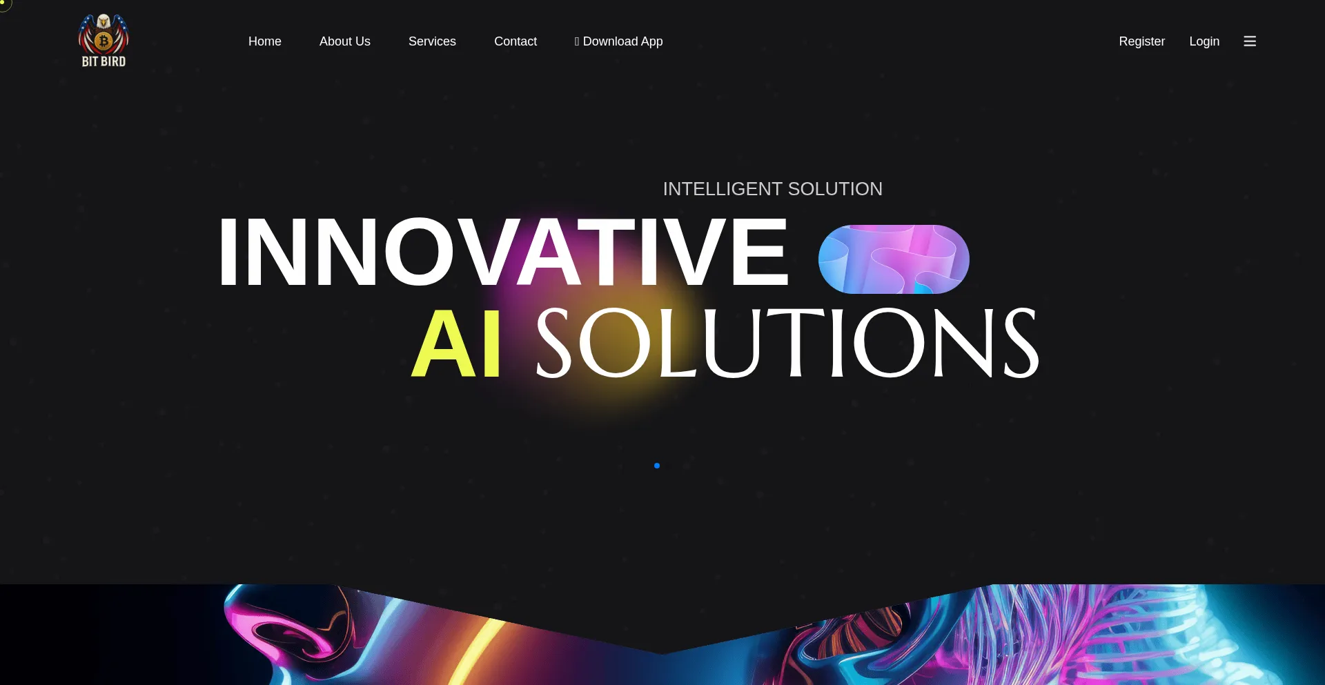Website screenshot of Bitbird.live