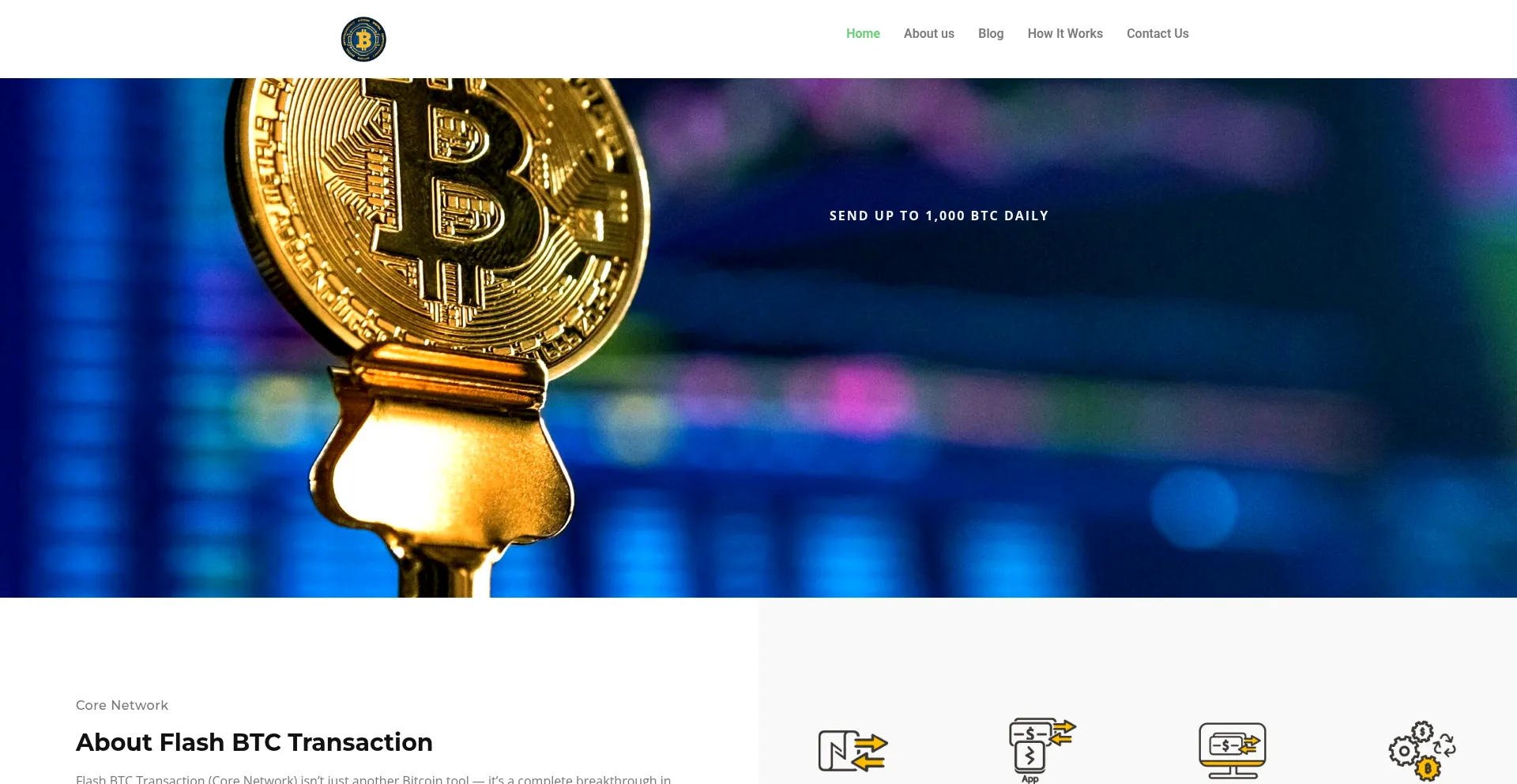 Website screenshot of Bitcoinflash-software.com