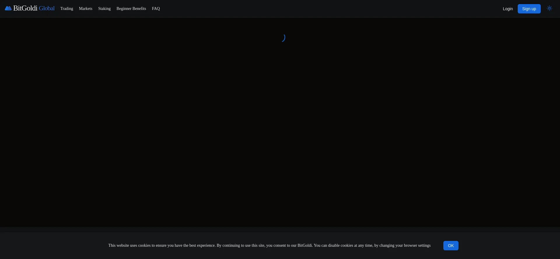 Website screenshot of Bitgoldi.com